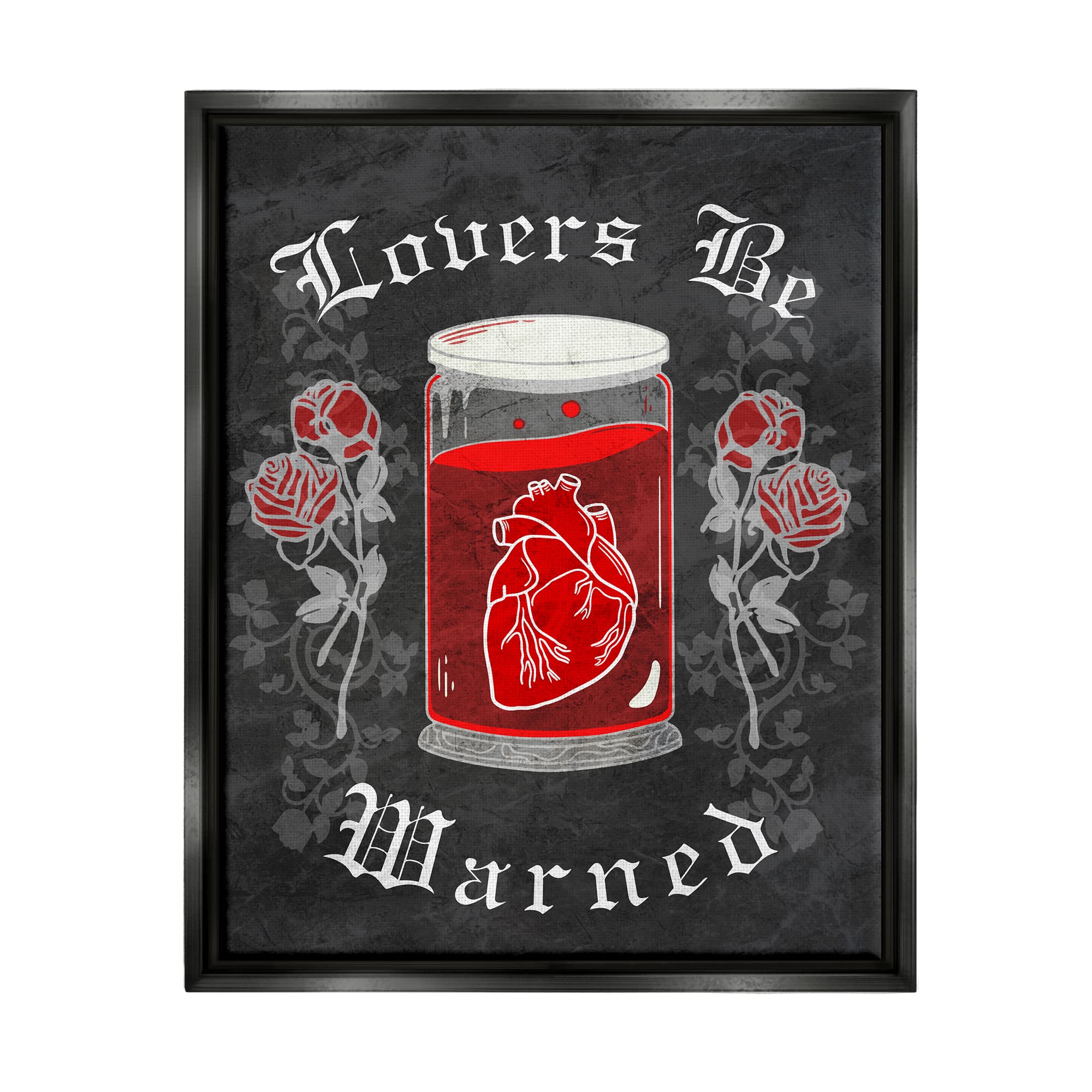 Stupell Industries Spooky Heart In Jar Framed Floater Canvas Wall Art