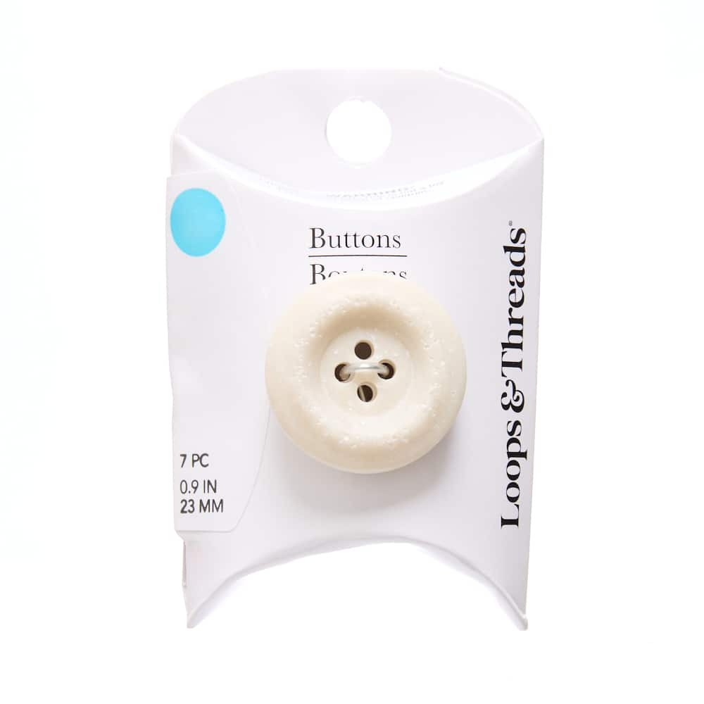 23mm Light Gray Double-Rimmed Round Fashion Buttons, 7ct. by Loops & Threads®