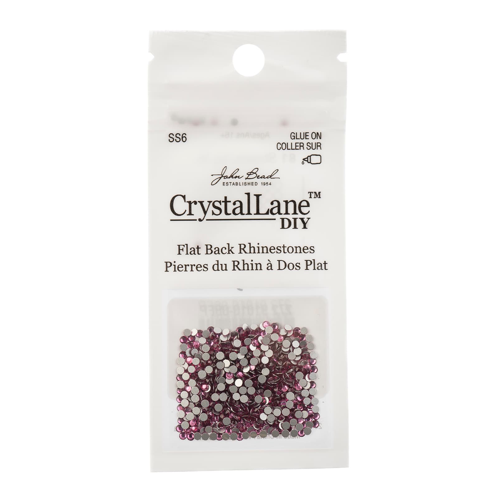 Crystal Lane DIY SS6 Round Glass Flat Back Rhinestones, 720ct.