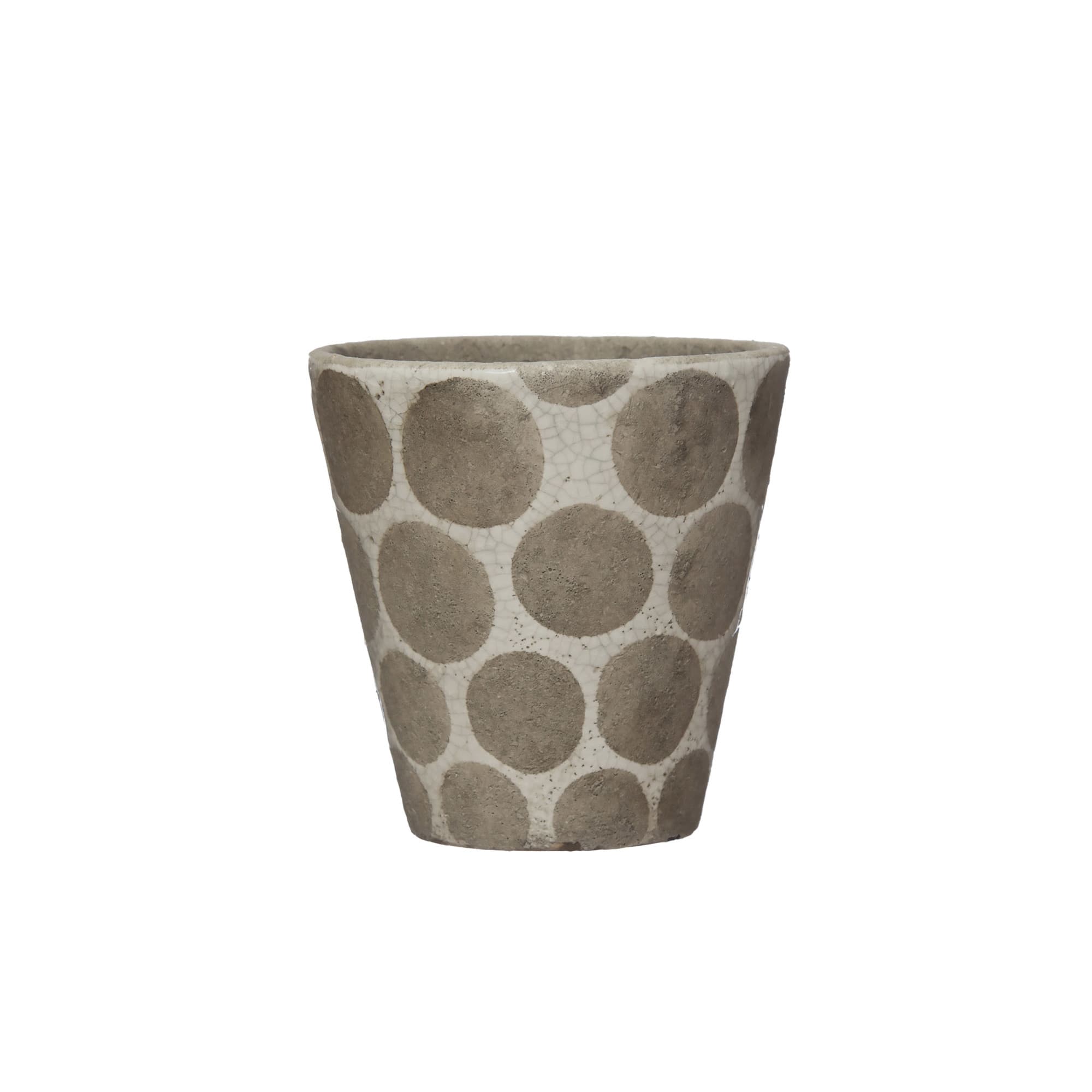 5'' Terra-Cotta Planter with Wax Relief Dots