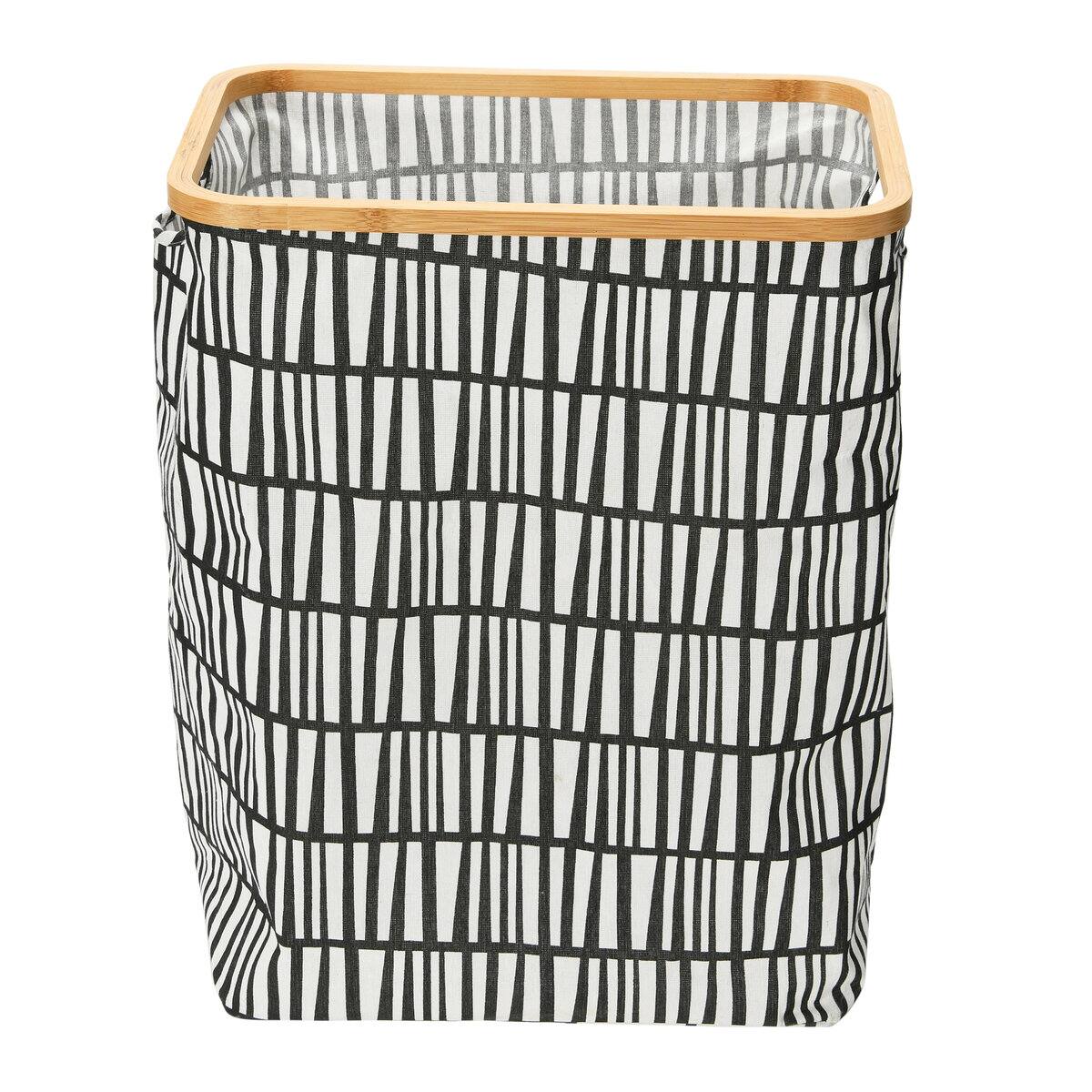Household Essentials Krush Bamboo Rimmed Hamper (Rectangular, Black)
