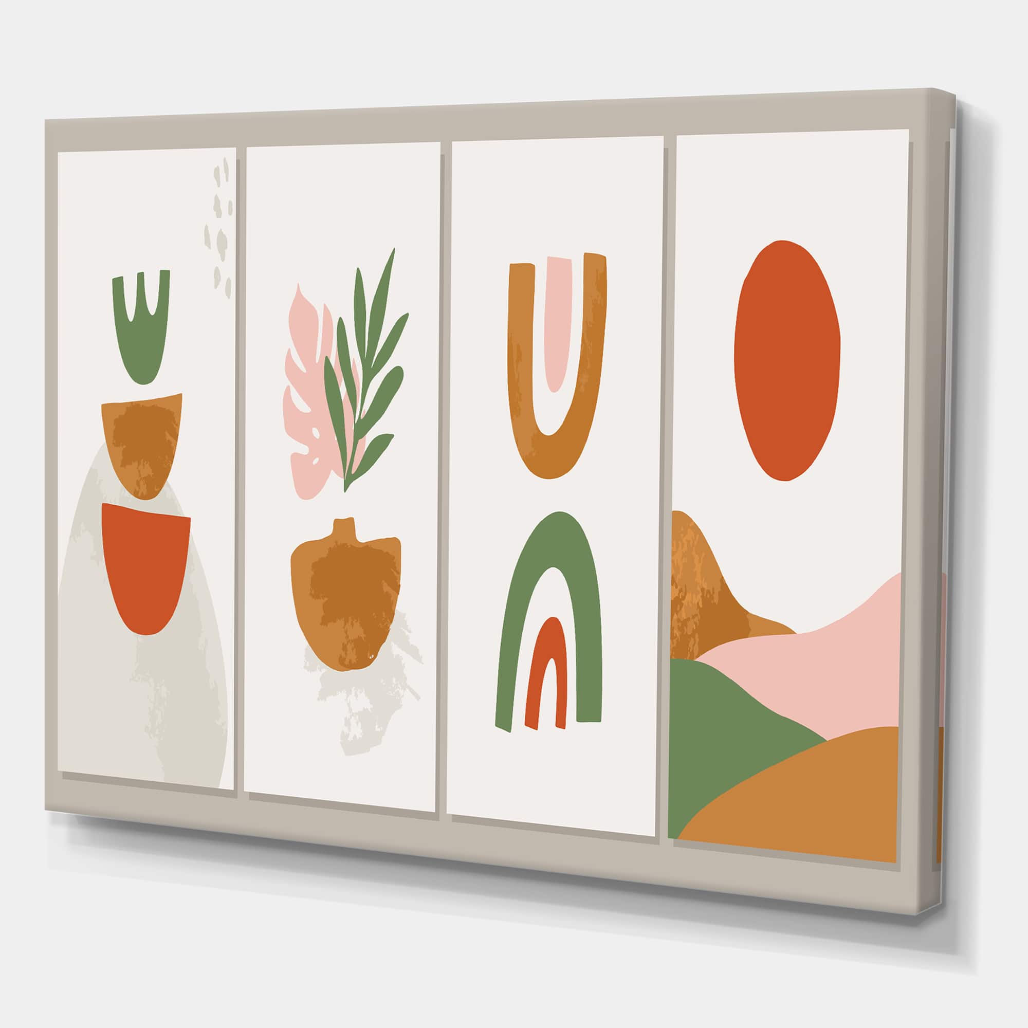 Designart - Minimalistic Compostion of Organic Shapes VI - Modern Canvas Wall Art Print