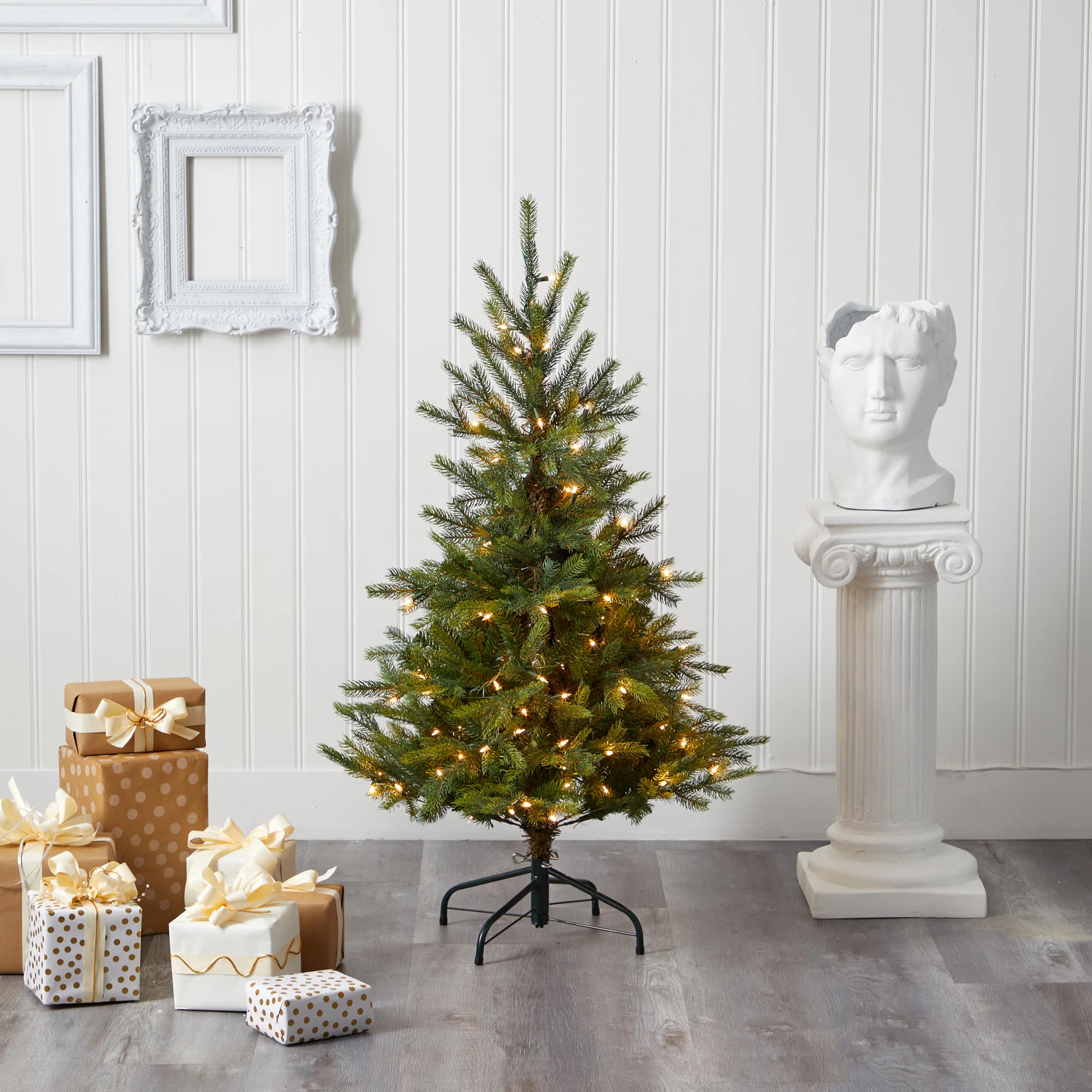 4ft. Pre-Lit North Carolina Spruce Artificial Christmas Tree, Clear LED Lights