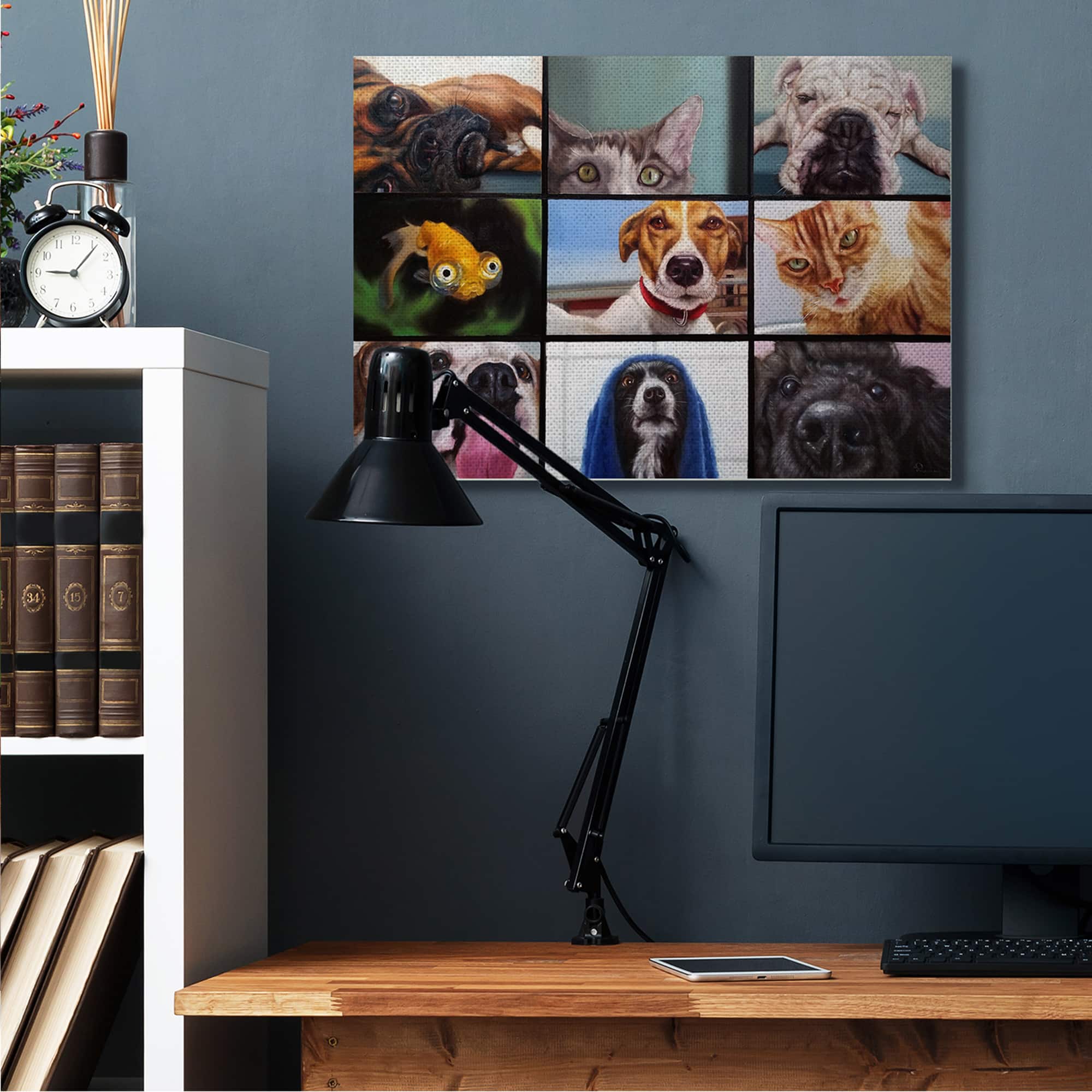 Stupell Industries Animal Video Chat Meeting Canvas Wall Art