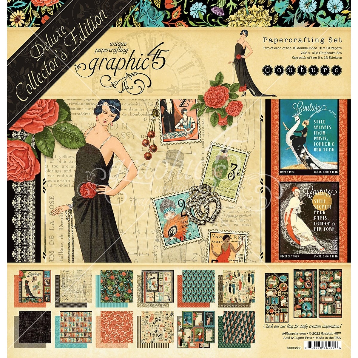 Graphic 45 Deluxe Collector's Edition Pack 12" x 12", Couture