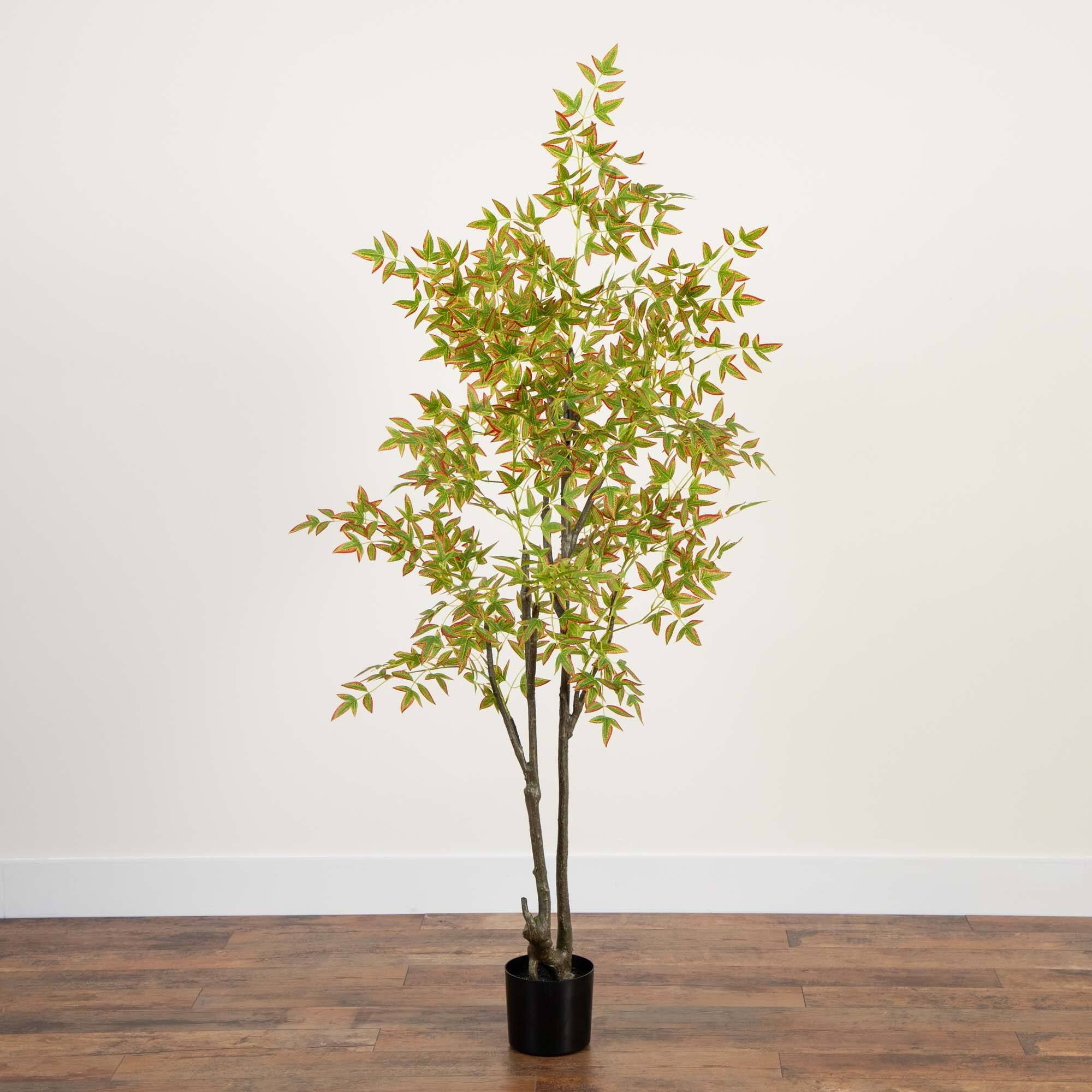 6ft. Green Autumn Nandina Artificial Potted Tree