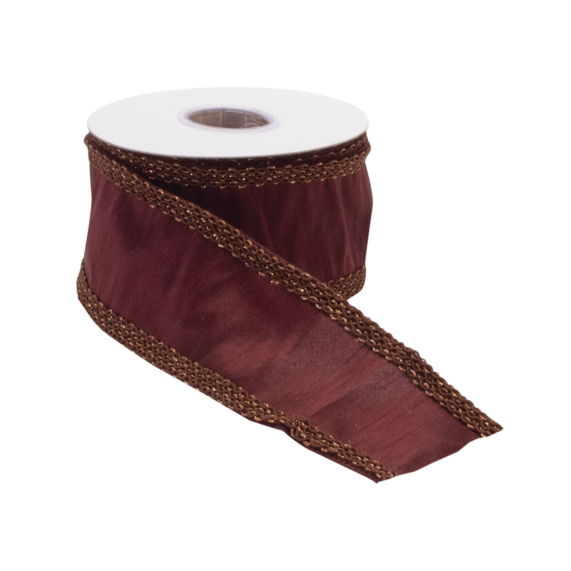 Melrose 2.5" x 5yd. Burgundy Holiday Ribbon