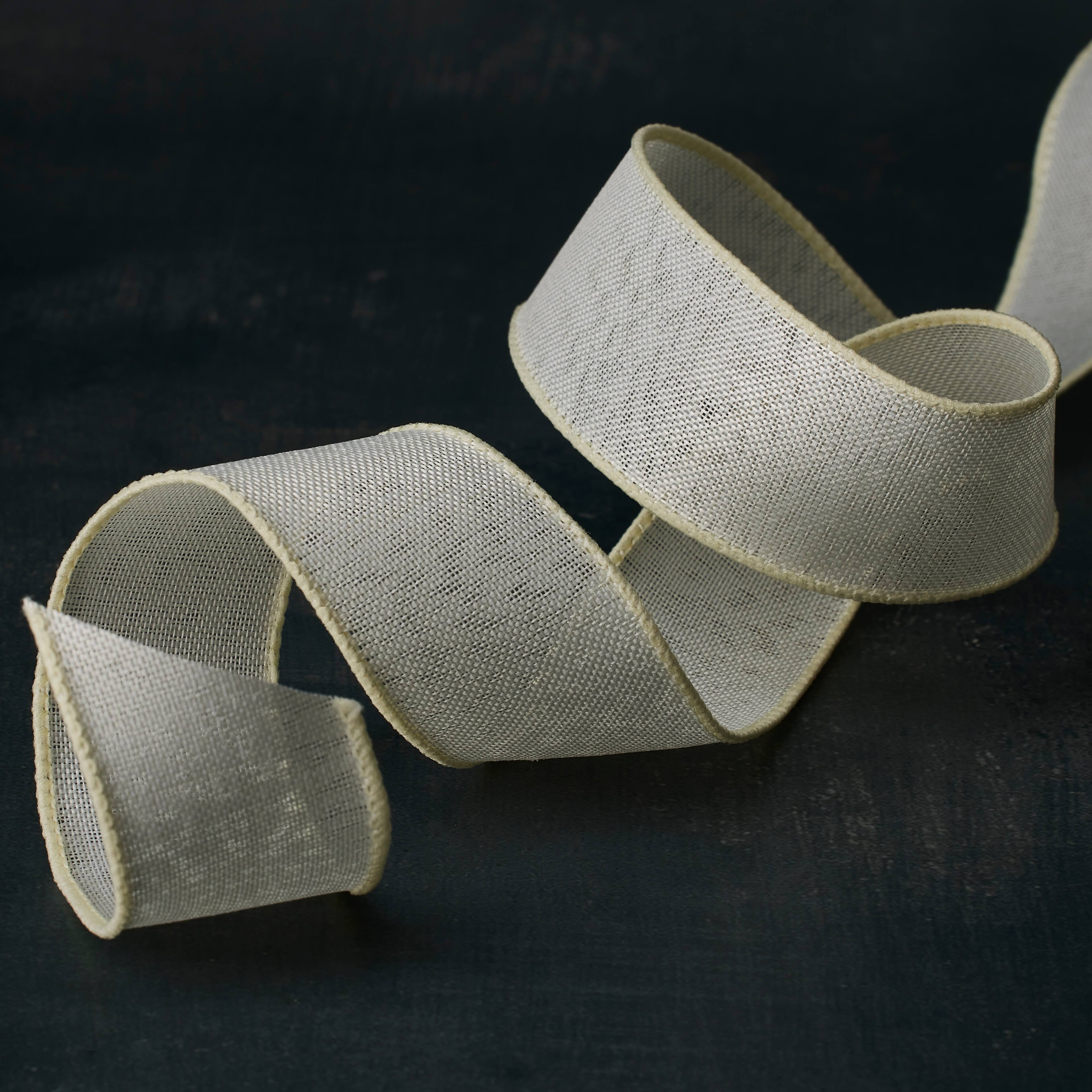 12 Pack: 1.5" x 30ft.  Faux Linen Wired Ribbon by Celebrate It™