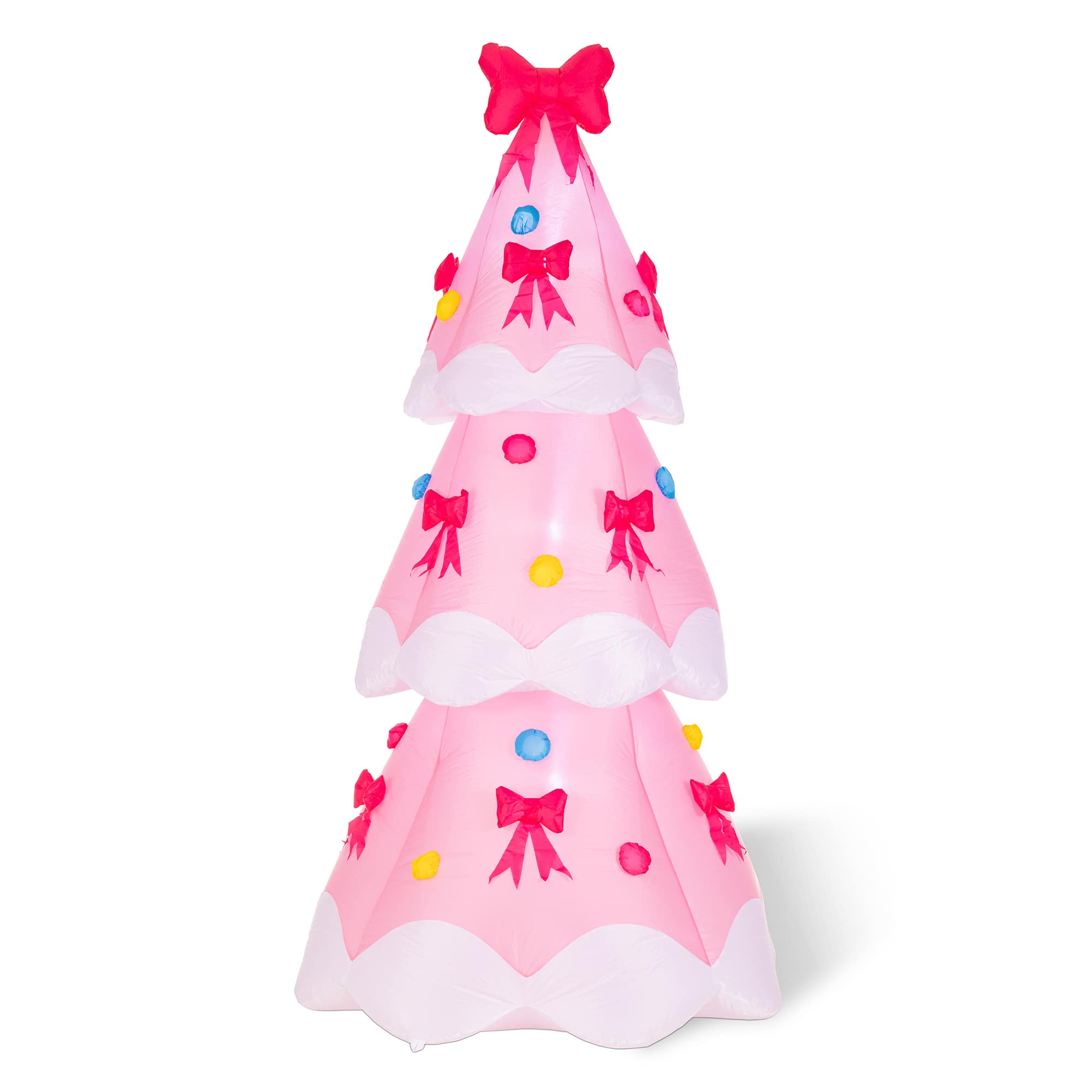 Glitzhome® 7FT Lighted Inflatable Bows Christmas Tree Decor