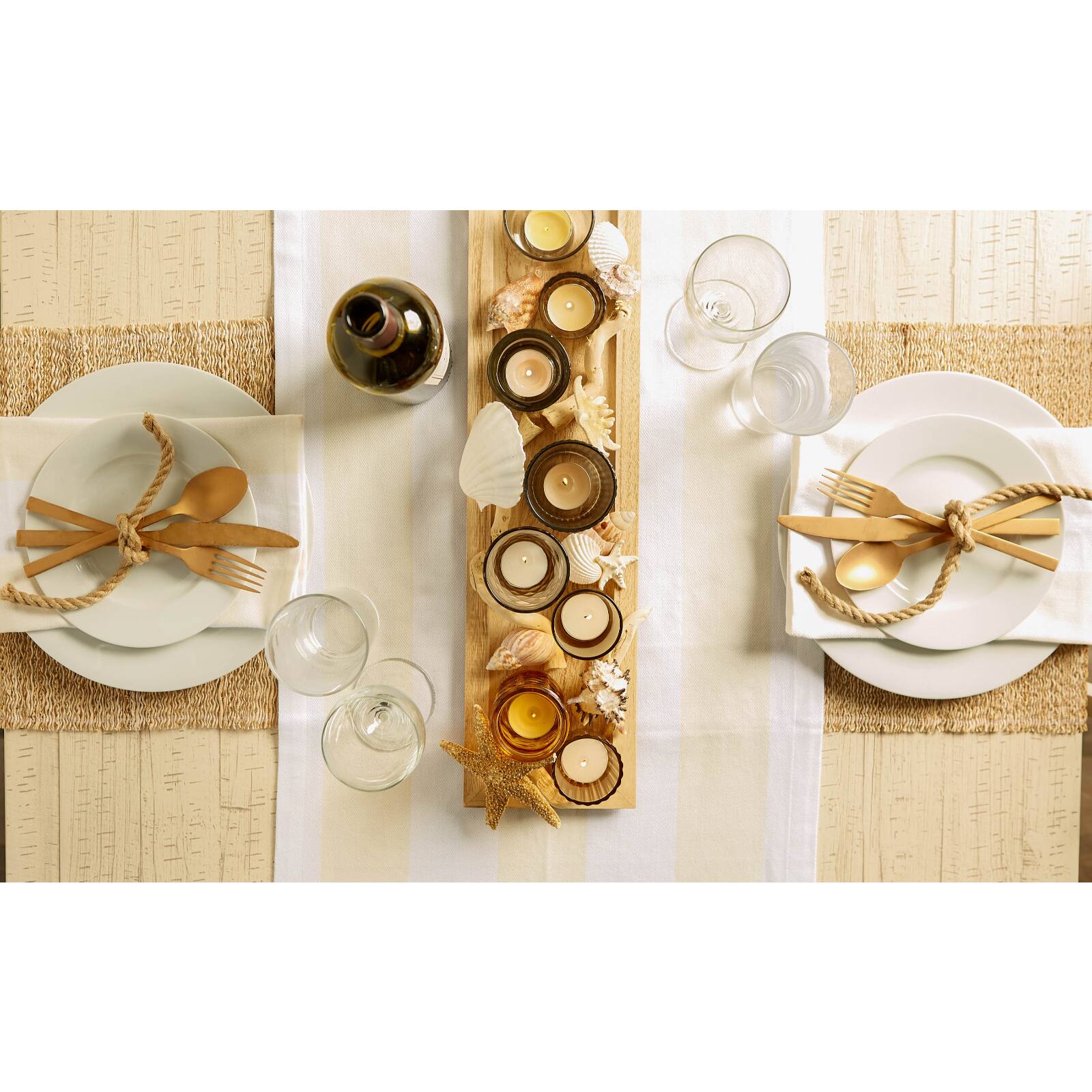 Natural/White Dobby Stripe Napkin, 6ct.