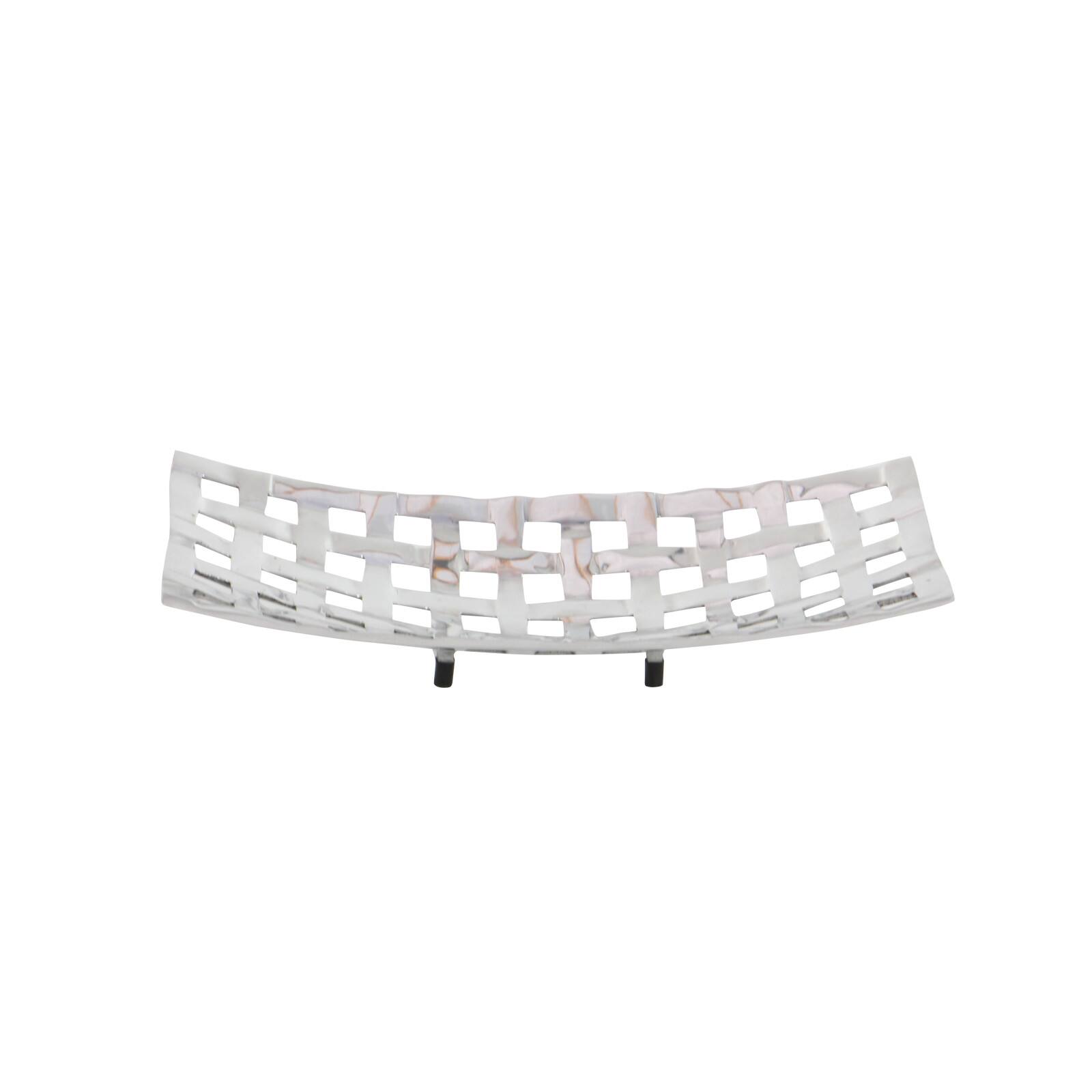 Silver Aluminum Contemporary Tray Set