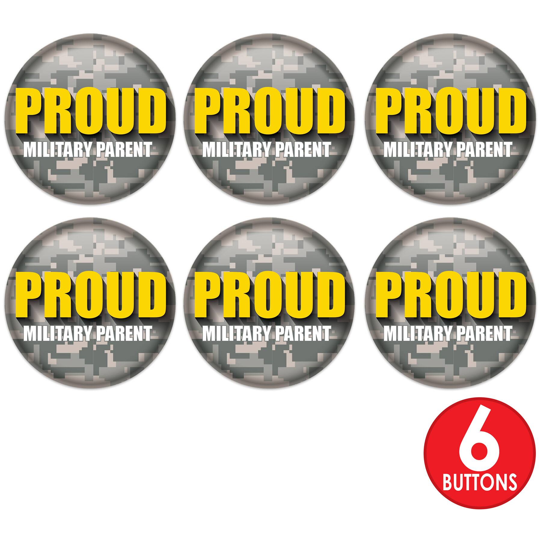 Beistle 2" Camouflage Proud Military Parent Buttons, 6ct.