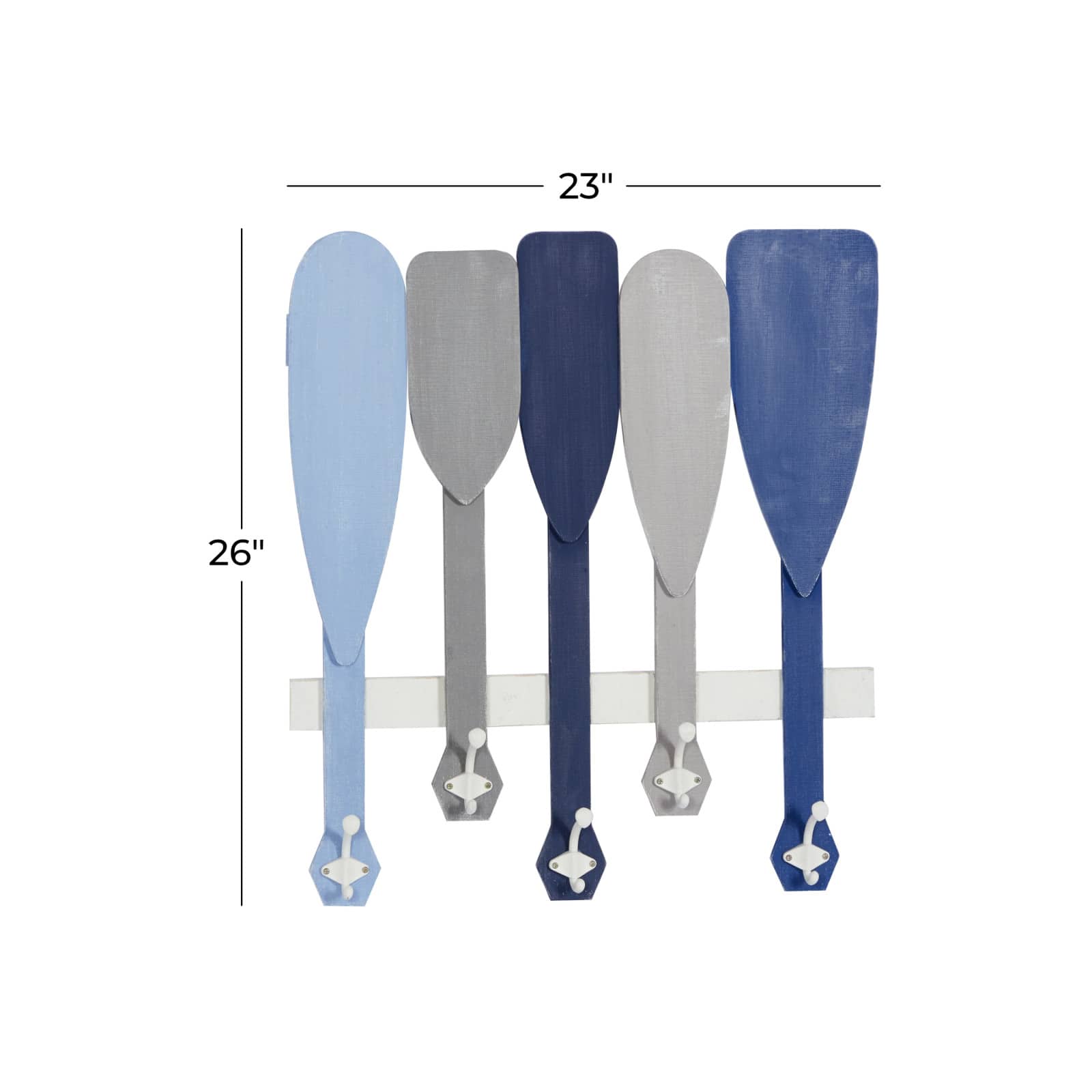 Blue Wood Coastal Wall Hook, 26" x 23" x 4"