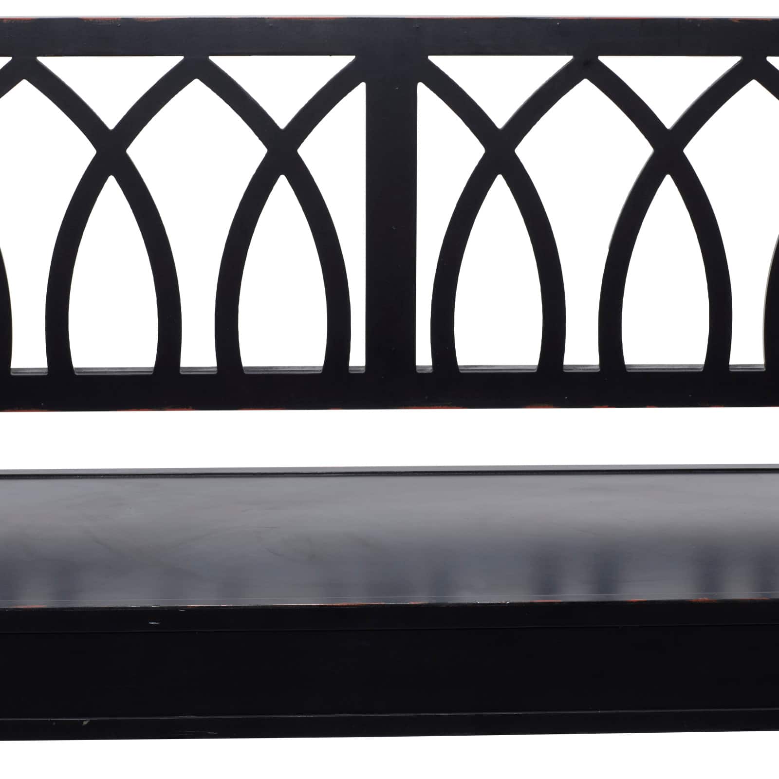 Dark Mahogany Wooden Farmhouse Indoor Bench