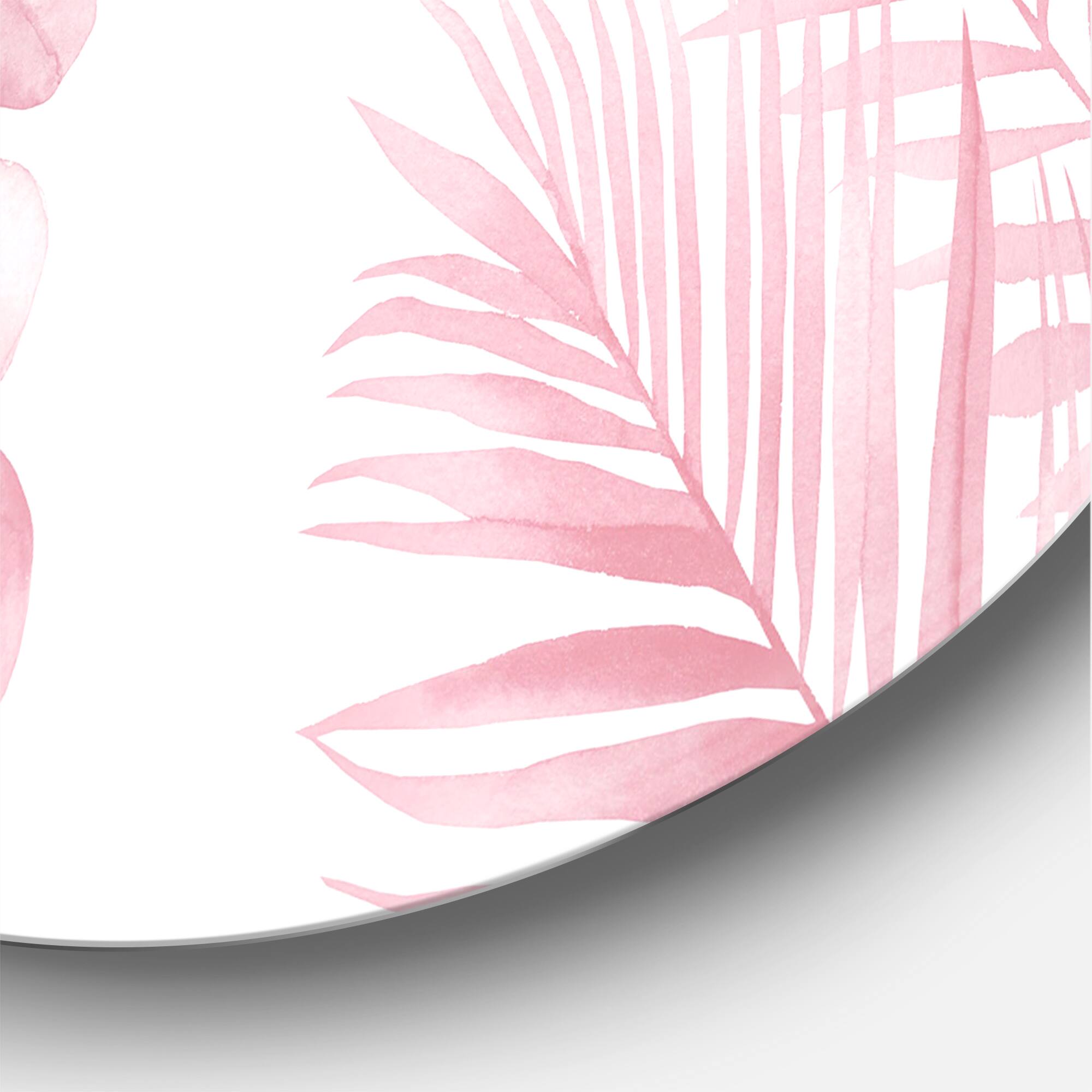Designart - Blush Pinkeucalyptus and Palm Branches