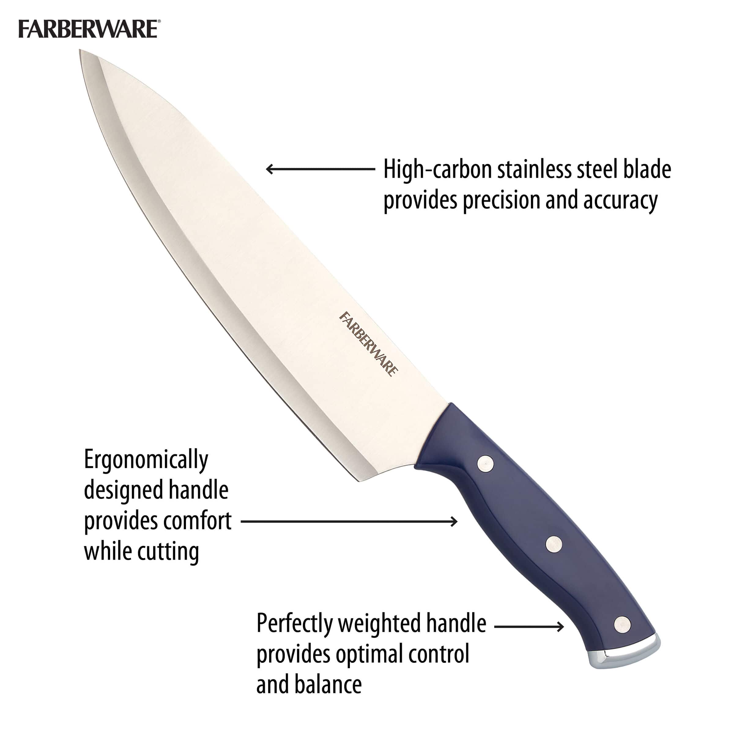 Farberware EdgeKeeper Ink Blue 14-Piece Slim Cutlery Set