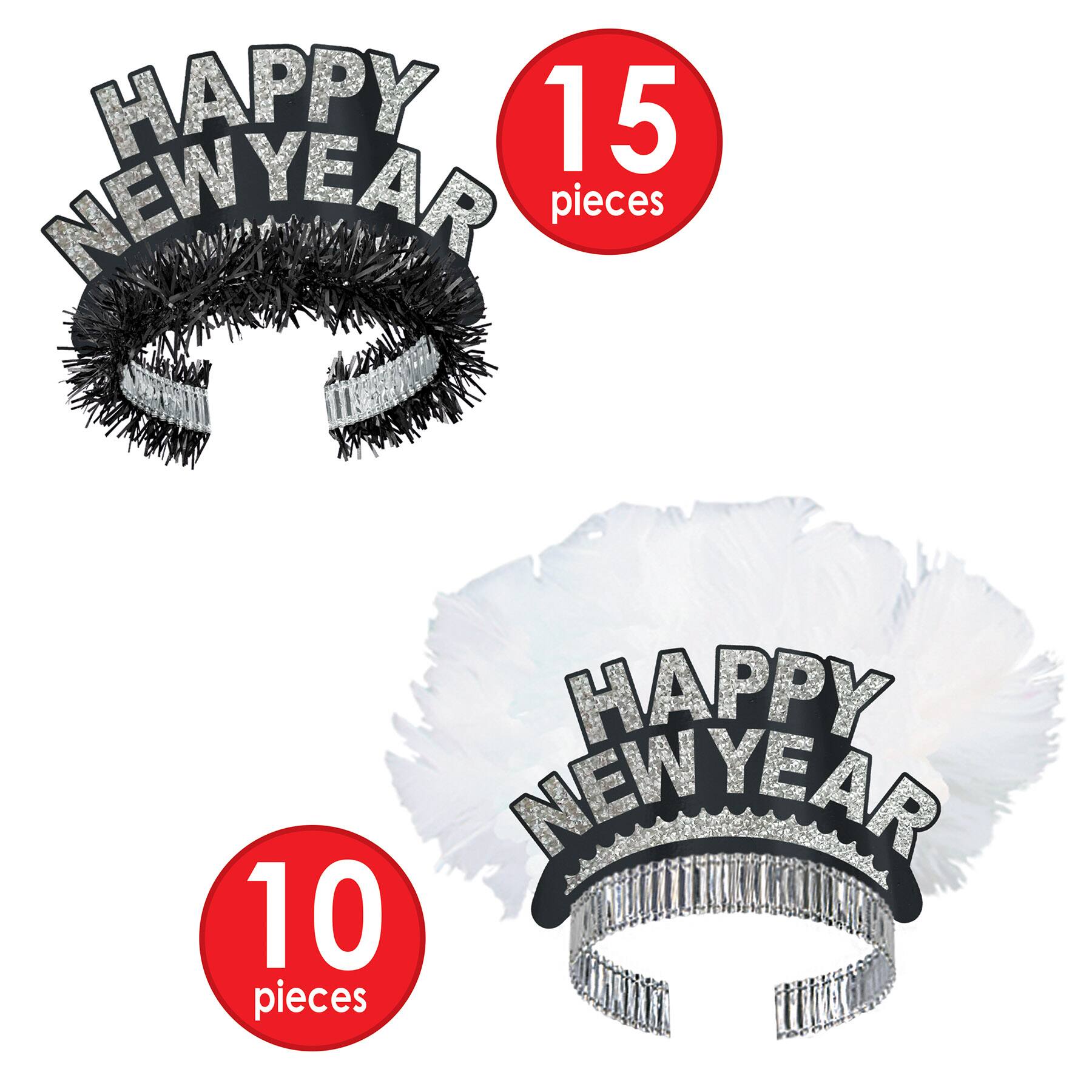 Beistle Black, White & Silver New Year Chairman Party Favor Kit for 50