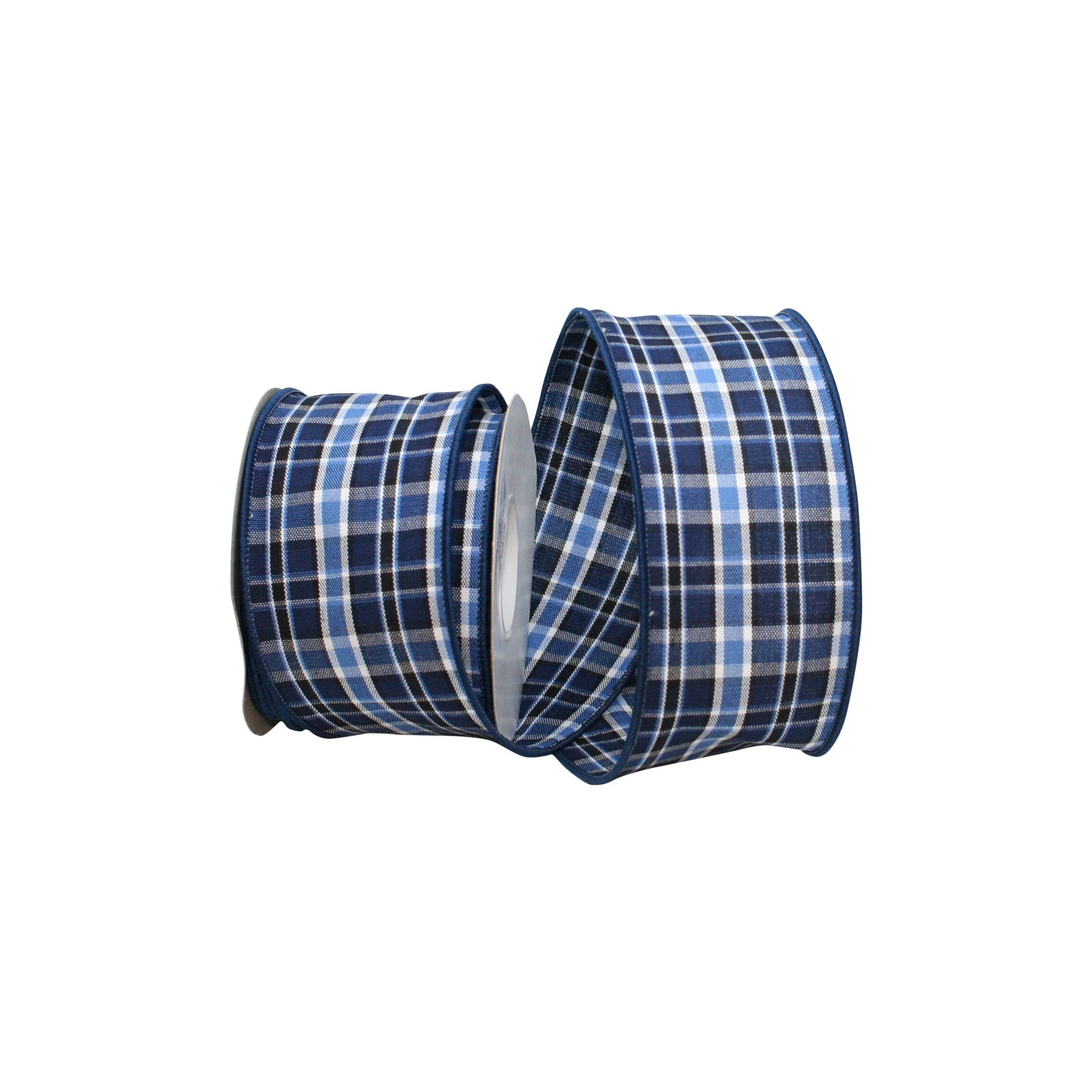JAM Paper 2.5" x 10yd. Shetland Plaid Wired Cotton Ribbon