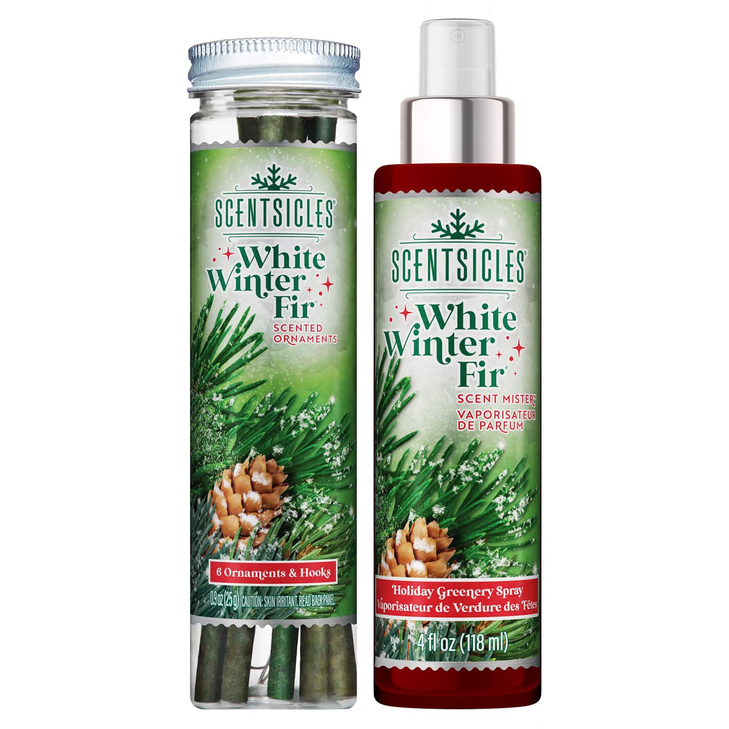 Scentsicles® White Winter Fir Scented Ornament Sticks & Spray Mister™ Pack