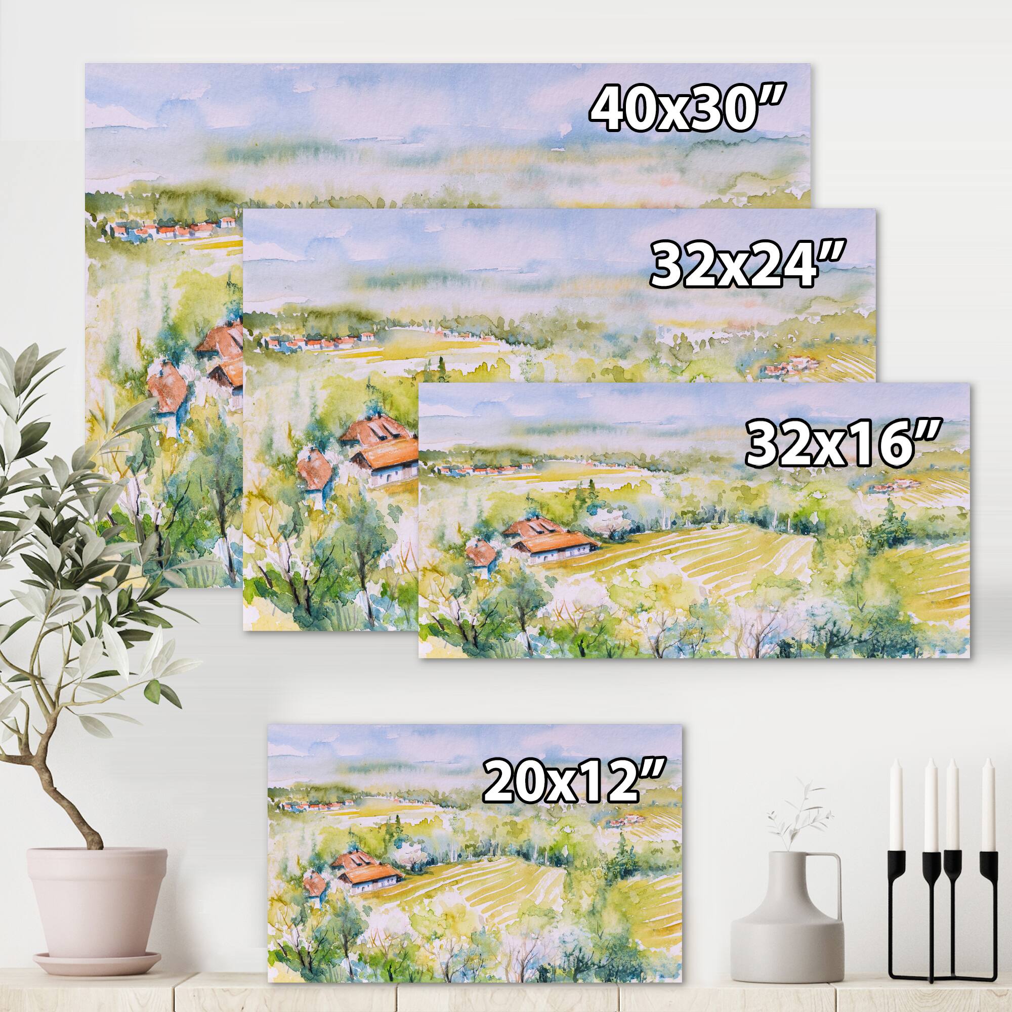 Designart - Blossoming Green Fields In Countryside