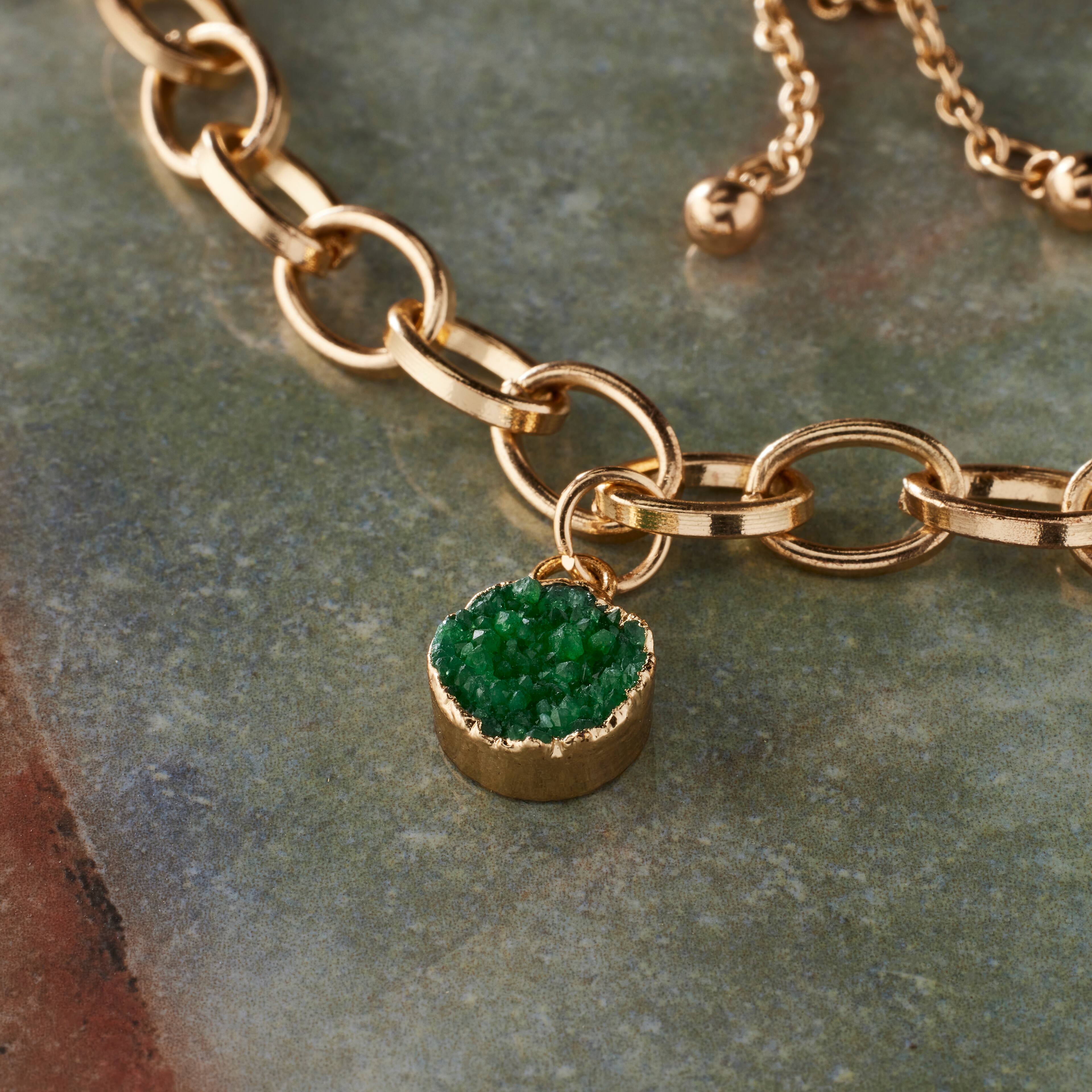 12 Pack: Round Green Dyed Quartz Charm by Bead Landing™