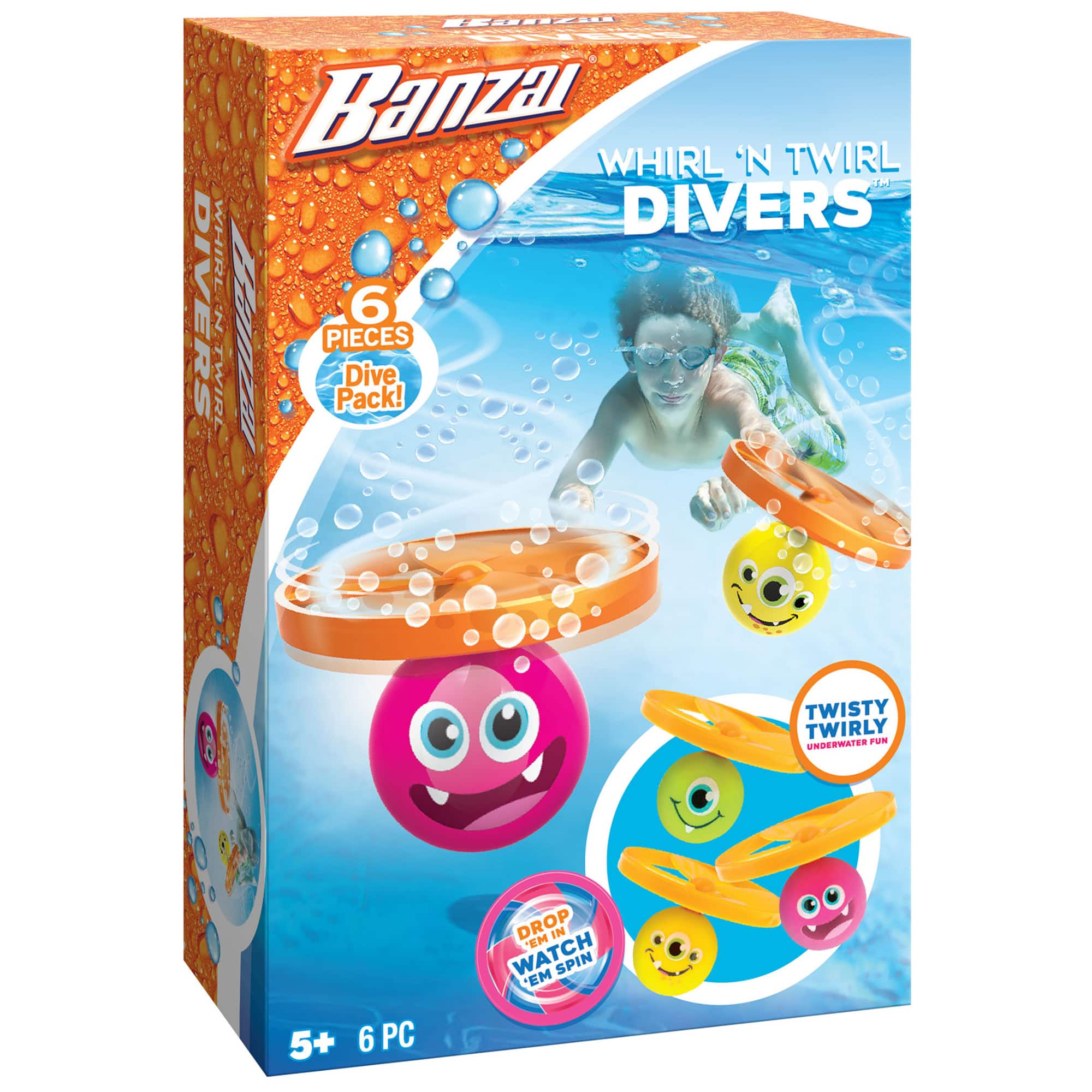 Banzai® 6-Piece Whirl 'N Twirl Pool Toy Dive Set