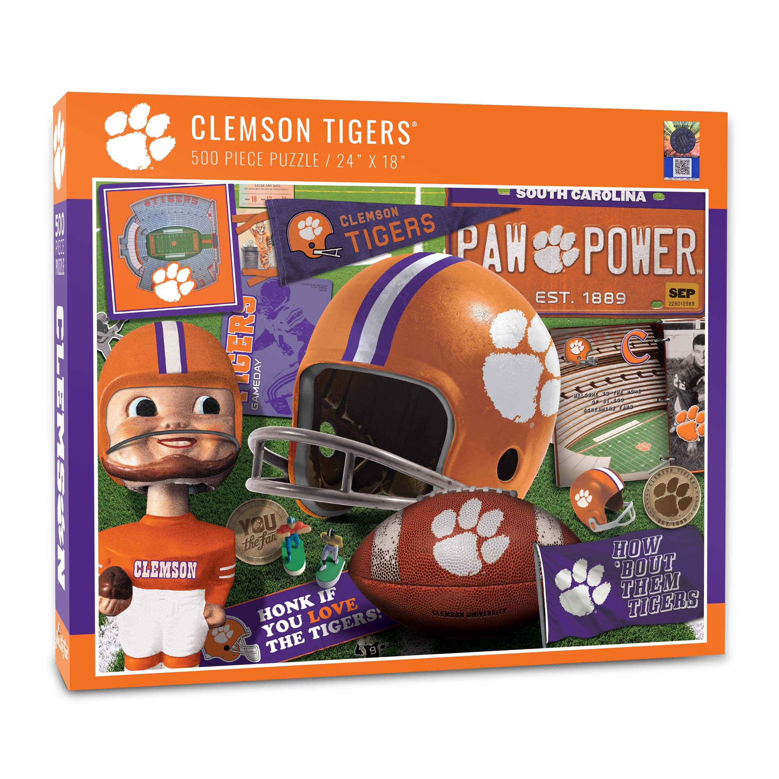 College Team Retro Series 500 Piece Puzzle By Youthefan in Clemson Tigers | 18" x 24" | Michaels®