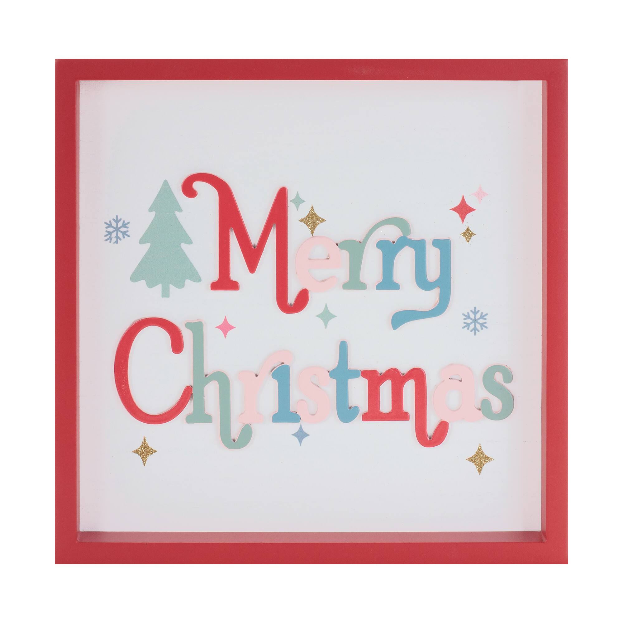 Melrose 8" Merry Christmas Square Block Sign