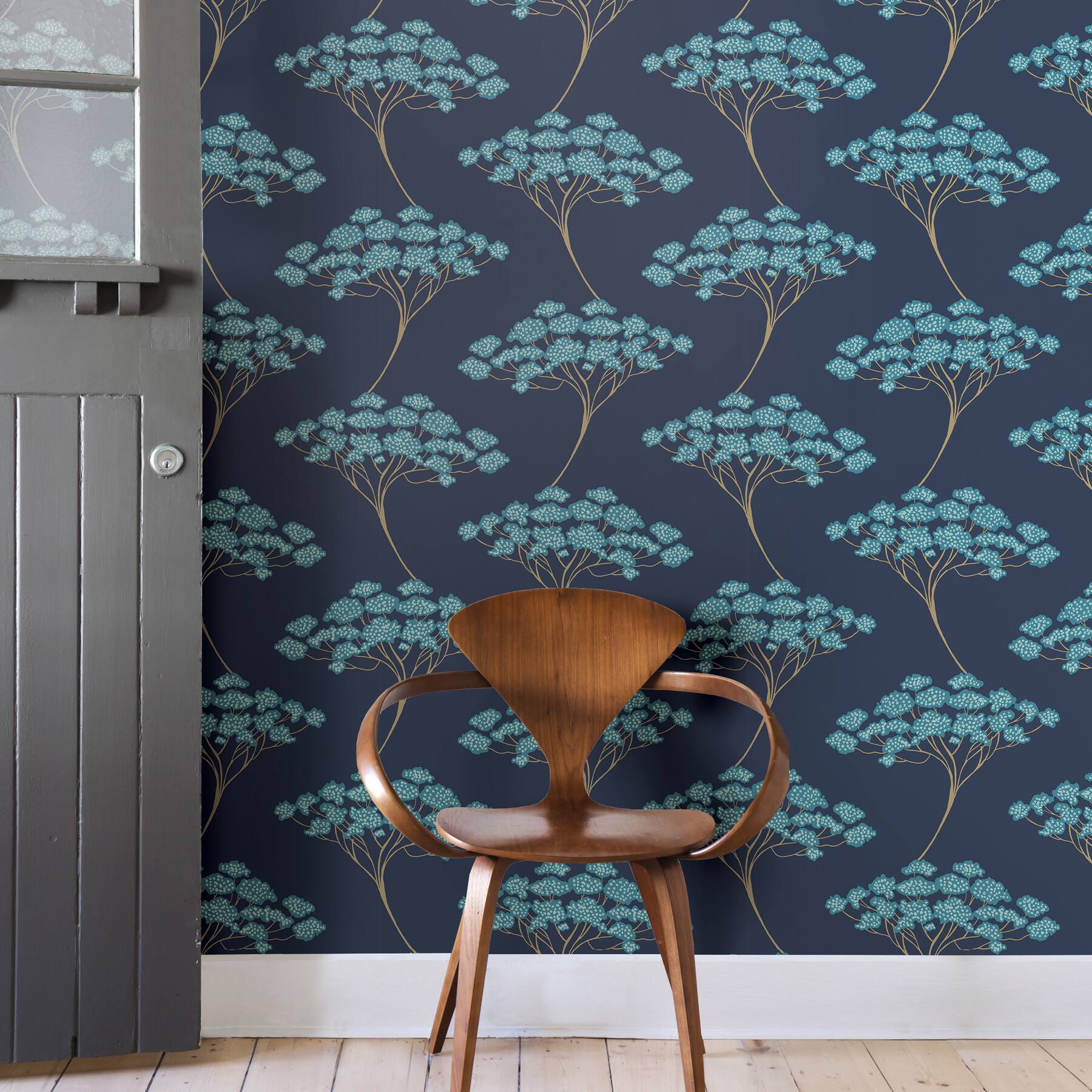 NuWallpaper Blue Ficus Peel & Stick Wallpaper