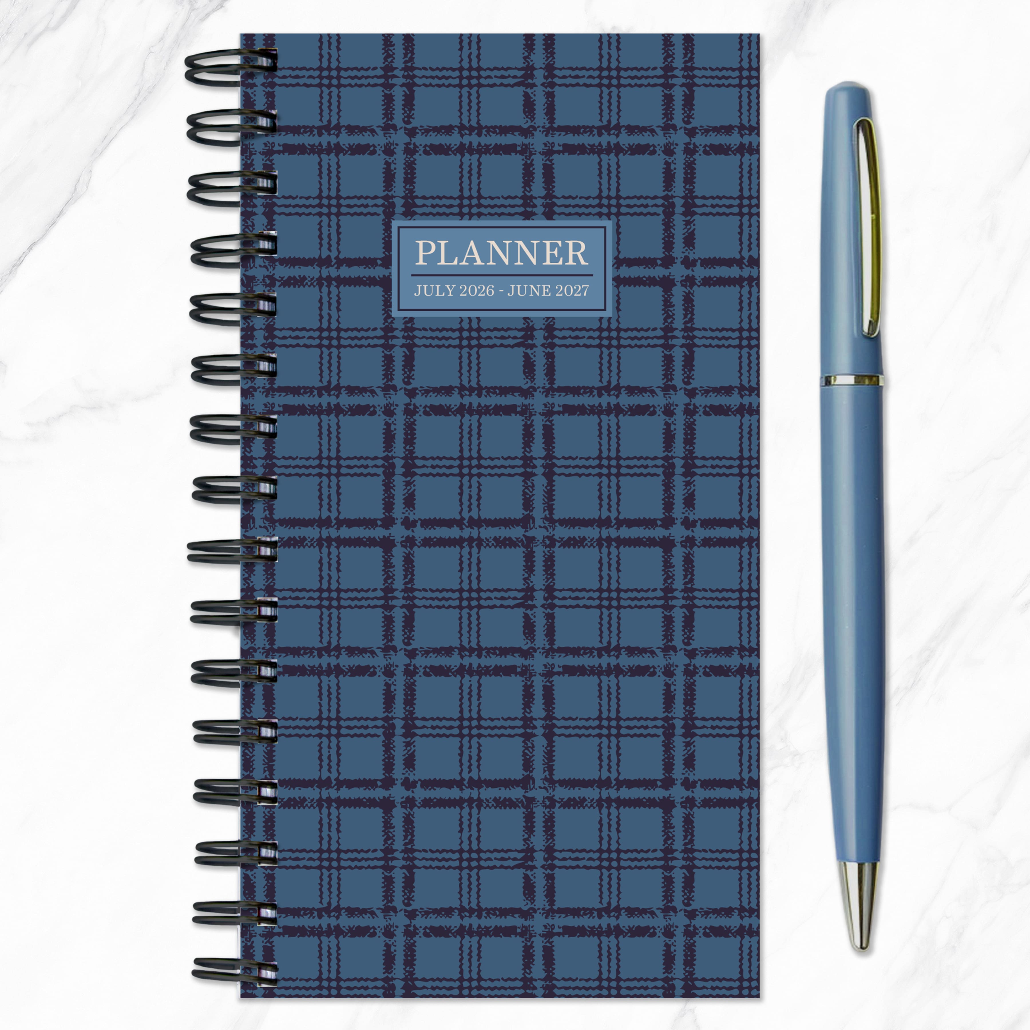 TF Publishing Small 2026-27 Royal Plaid Weekly Monthly Planner