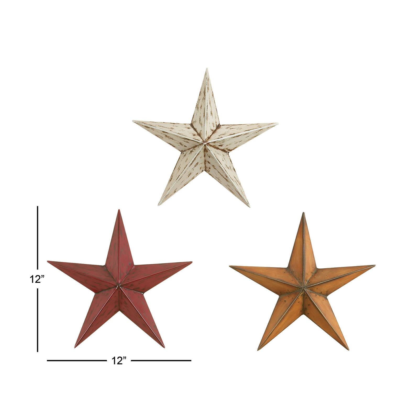 12" Multicolor Metal Stars Outdoor Wall Décor, 3ct.