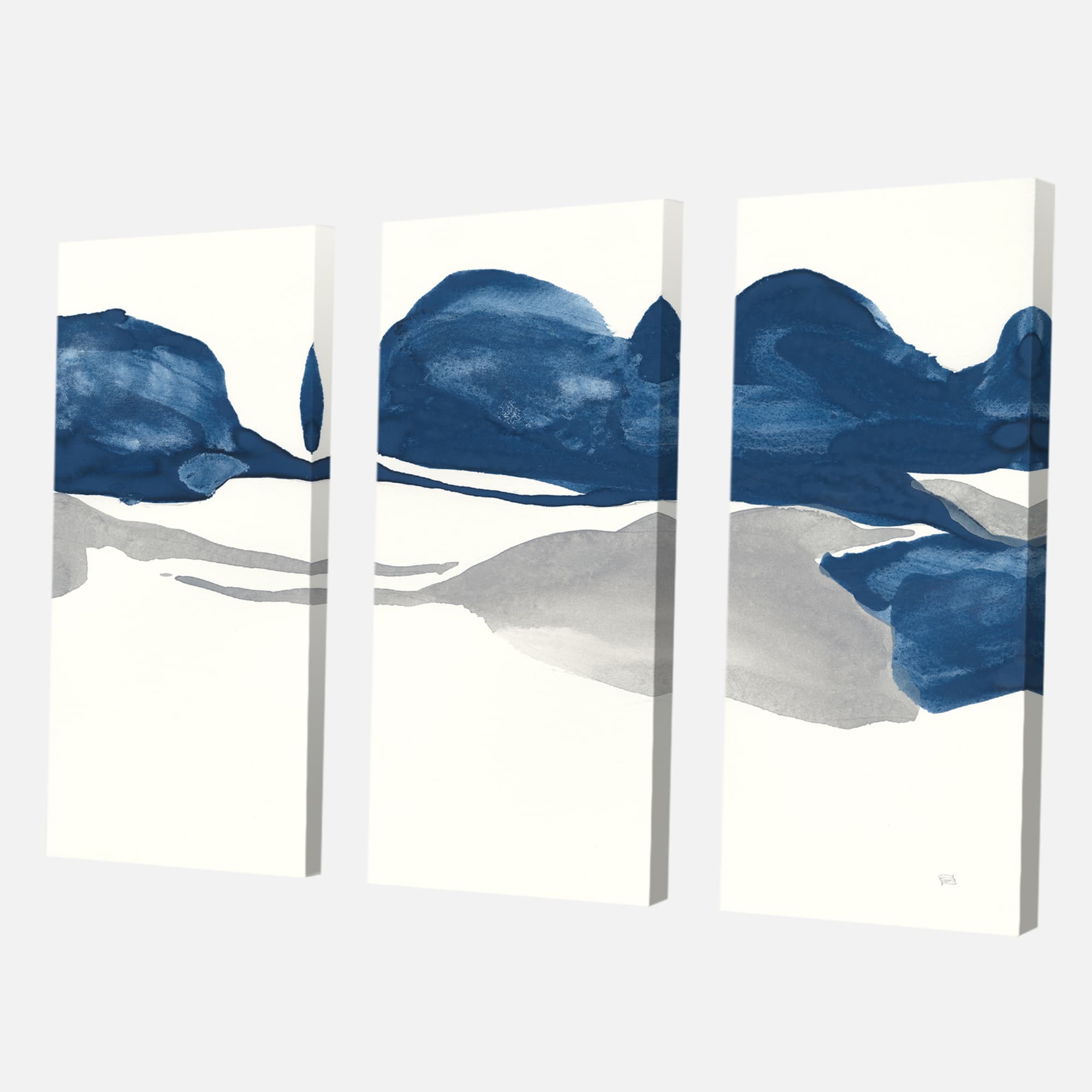 Designart - Gouache Sapphire on Gray III