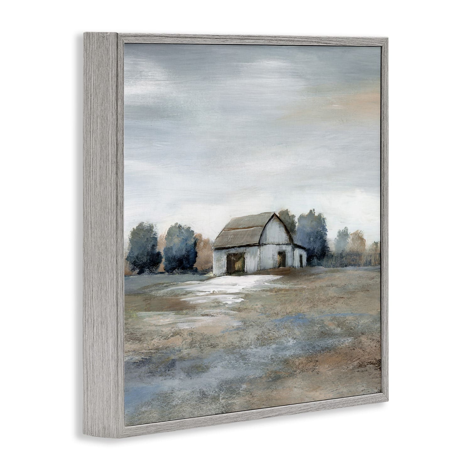 Stupell Industries Countryside Barn Neutral Tones Framed Giclee Art