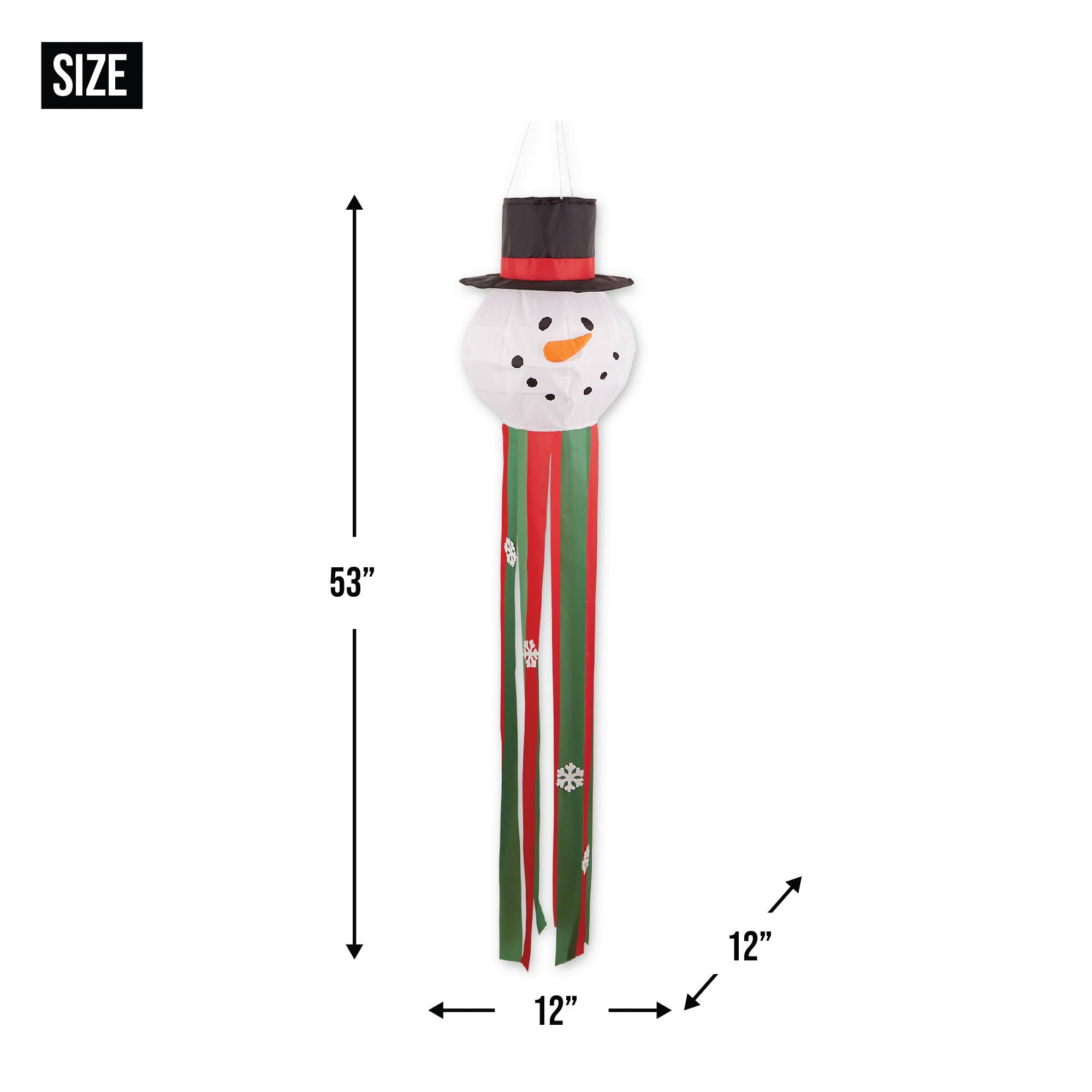 53" Red, Green & White Snowman Windsock