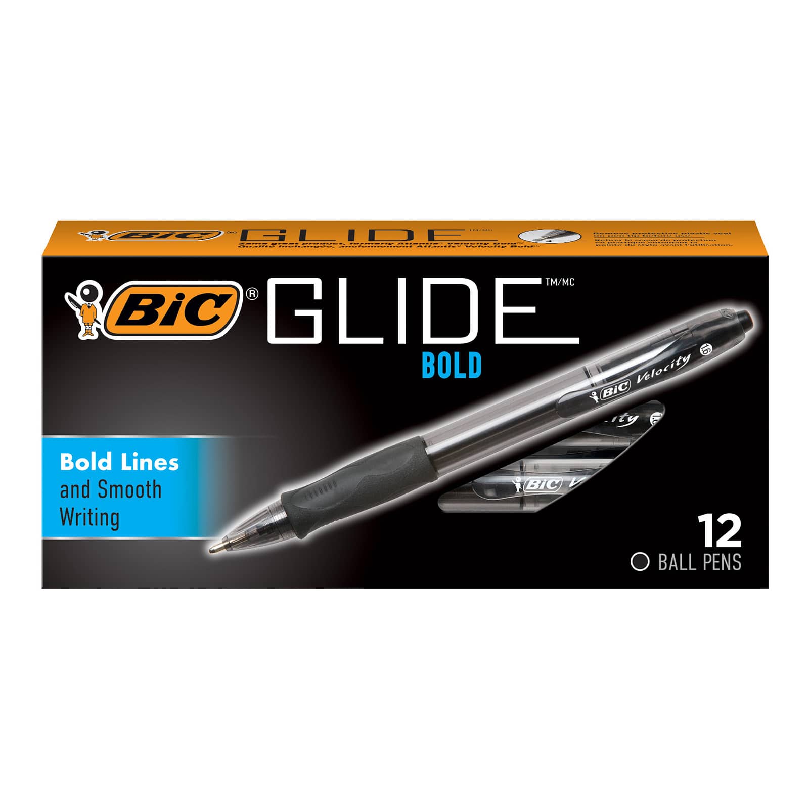 BIC® Glide™ Bold Black 1.6mm Retractable Ball Point Pen, 12ct.
