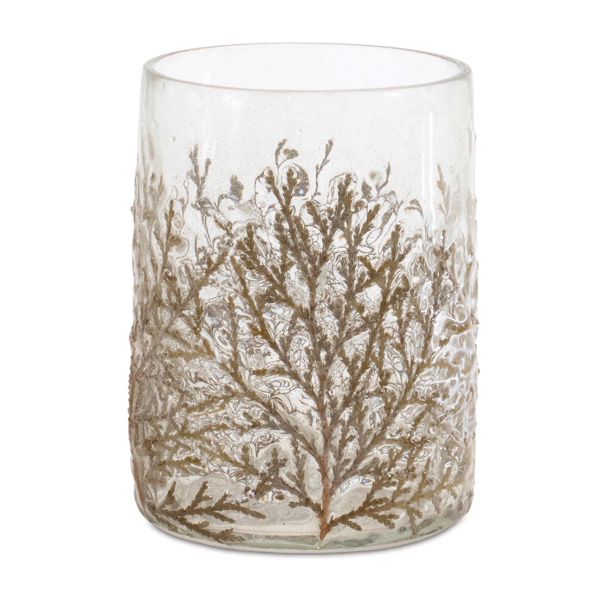 4.25" Dried Cedar Glass Candle Holders, 3ct.