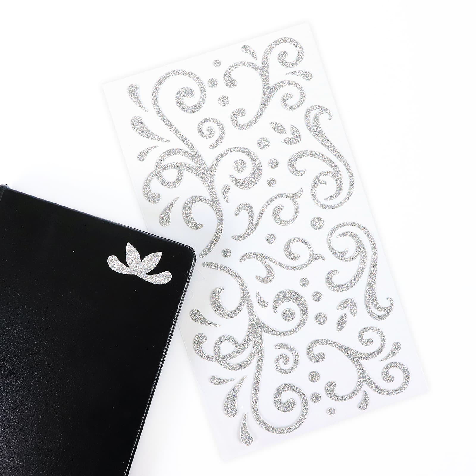 12 Pack: Silver Holographic Glitter Swirl Stickers by Recollections™