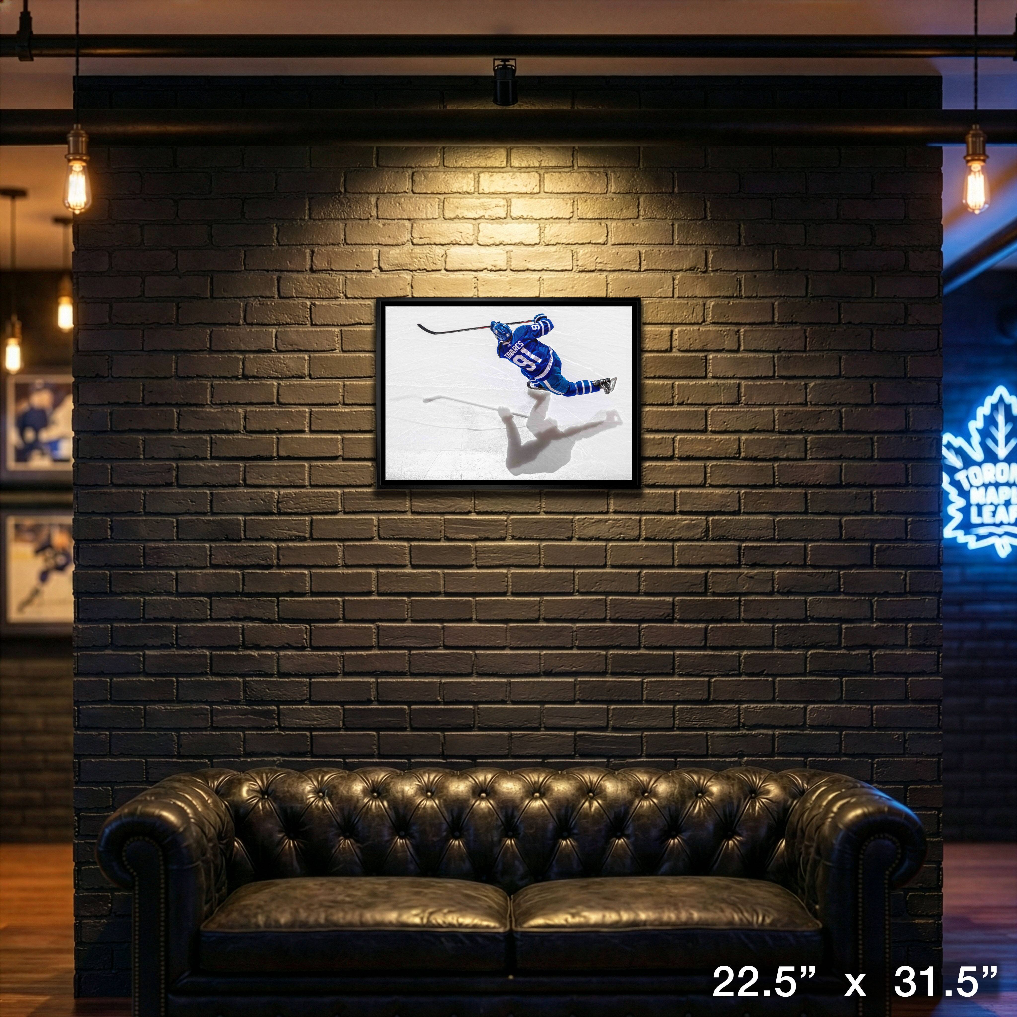 John Tavares Toronto Maple Leafs Framed 20" x 29" Shooting Canvas 22.5" x 31.5"