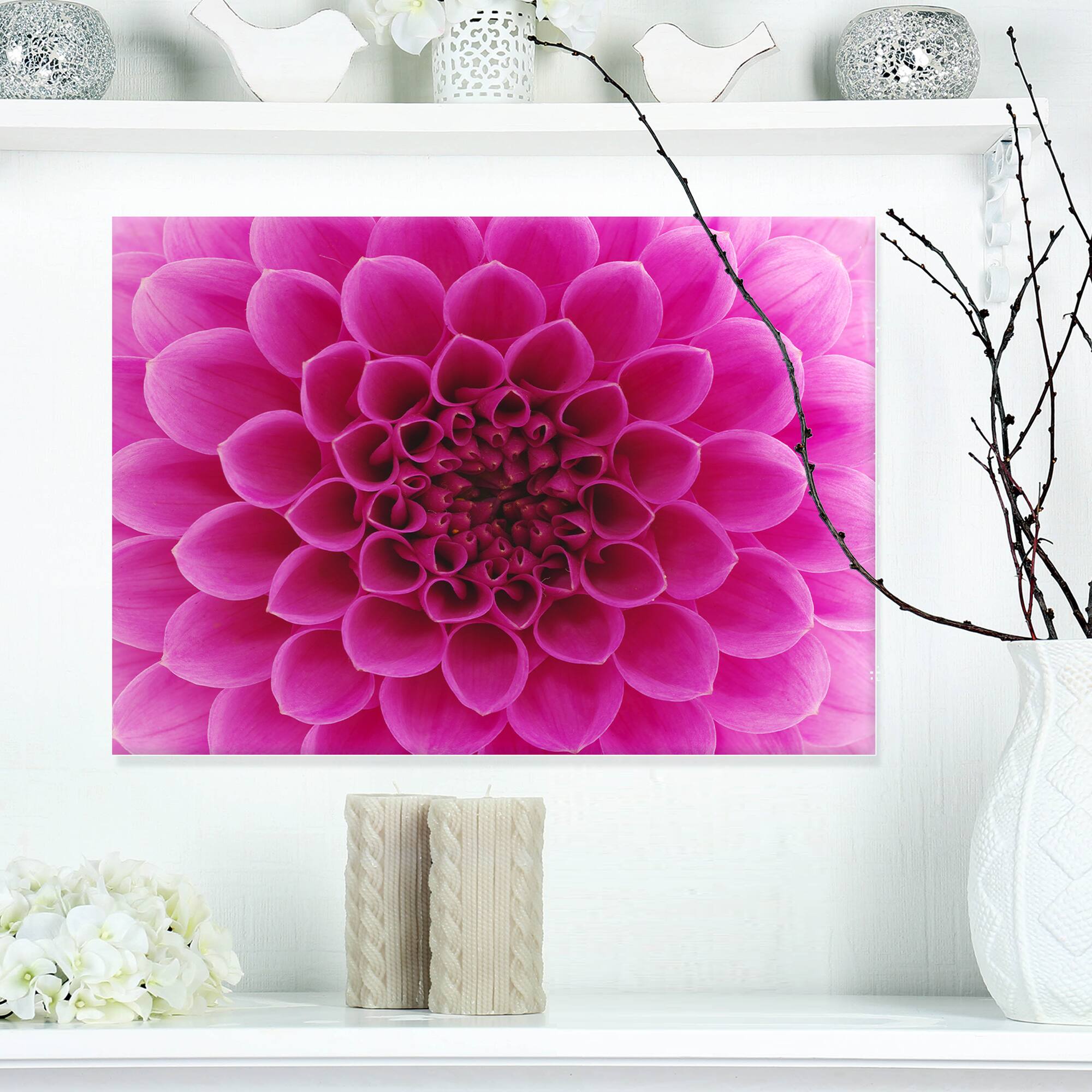 Designart - Dark Pink Abstract Flower Petals