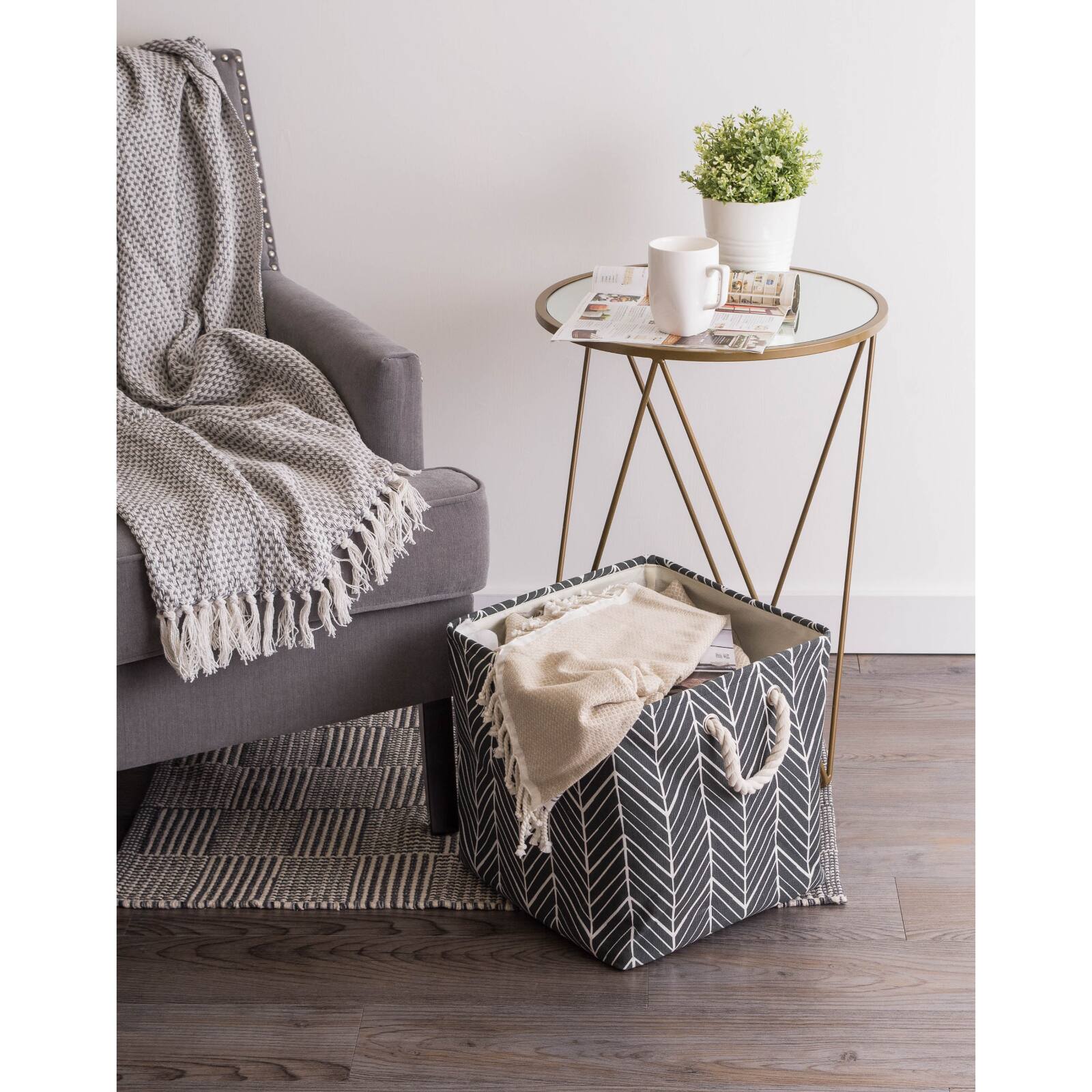 DII® 11" Polyester Herringbone Storage Bin