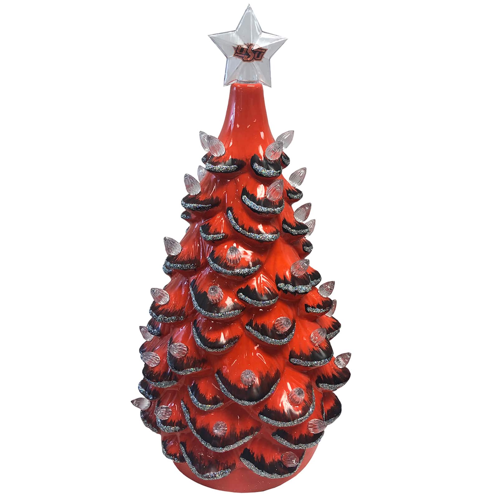 Santa's Workshop 14" NCAA College Team Ceramic LED Christmas Tree By Santasworkshop in Oklahoma State University | 7" x 7" x 14" | Michaels®