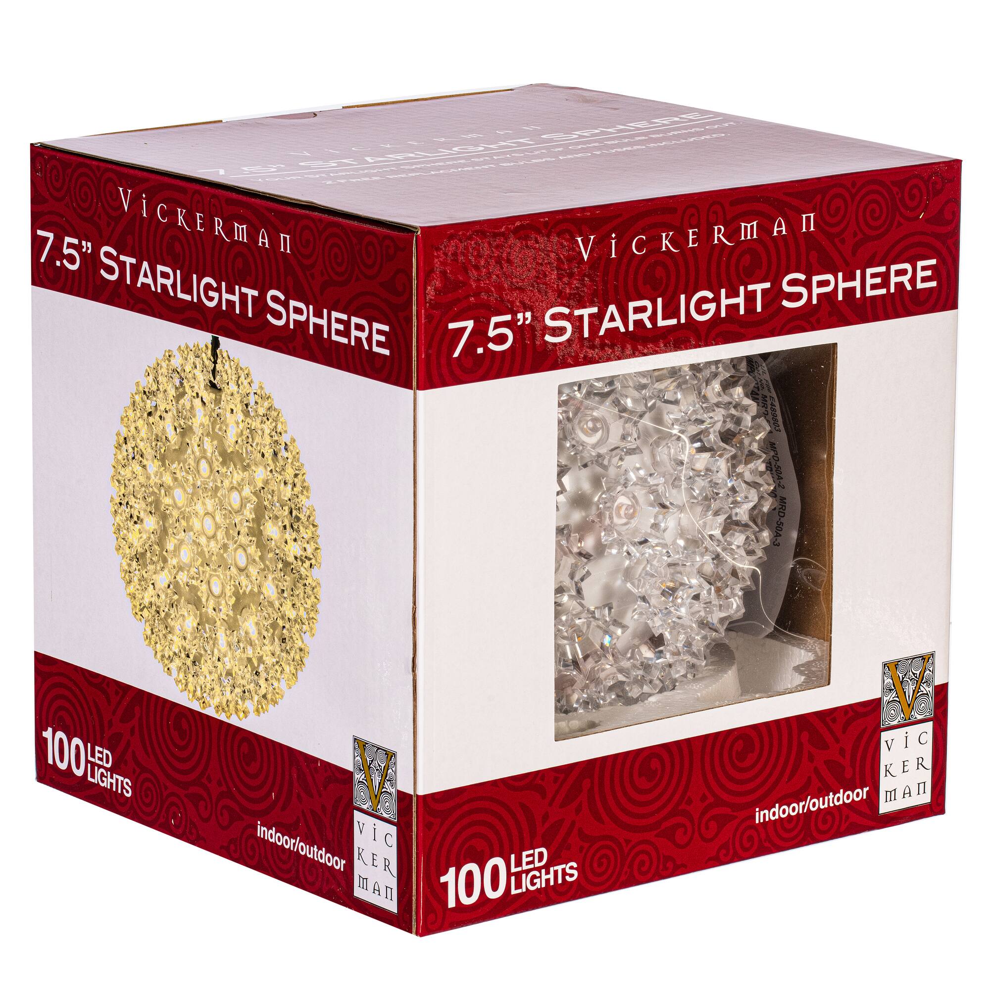 Vickerman 7.5" Pre-Lit Starlight Sphere Christmas Ornament