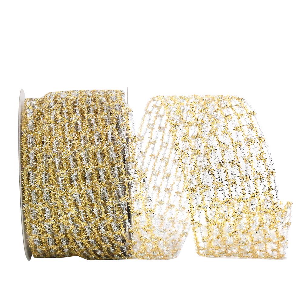 JAM Paper 2.5" x 10yd. Wired Flex Net Duo Stretch Ribbon