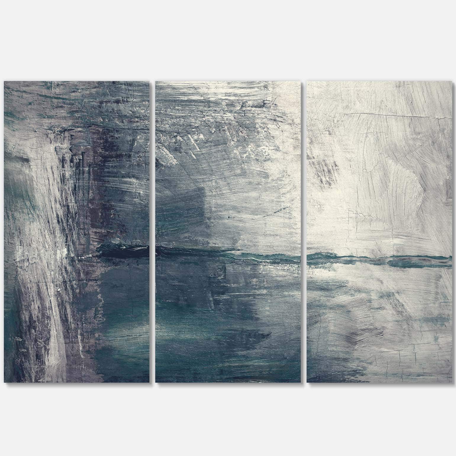 Designart - Grey Abstract Pattern Oil Painting