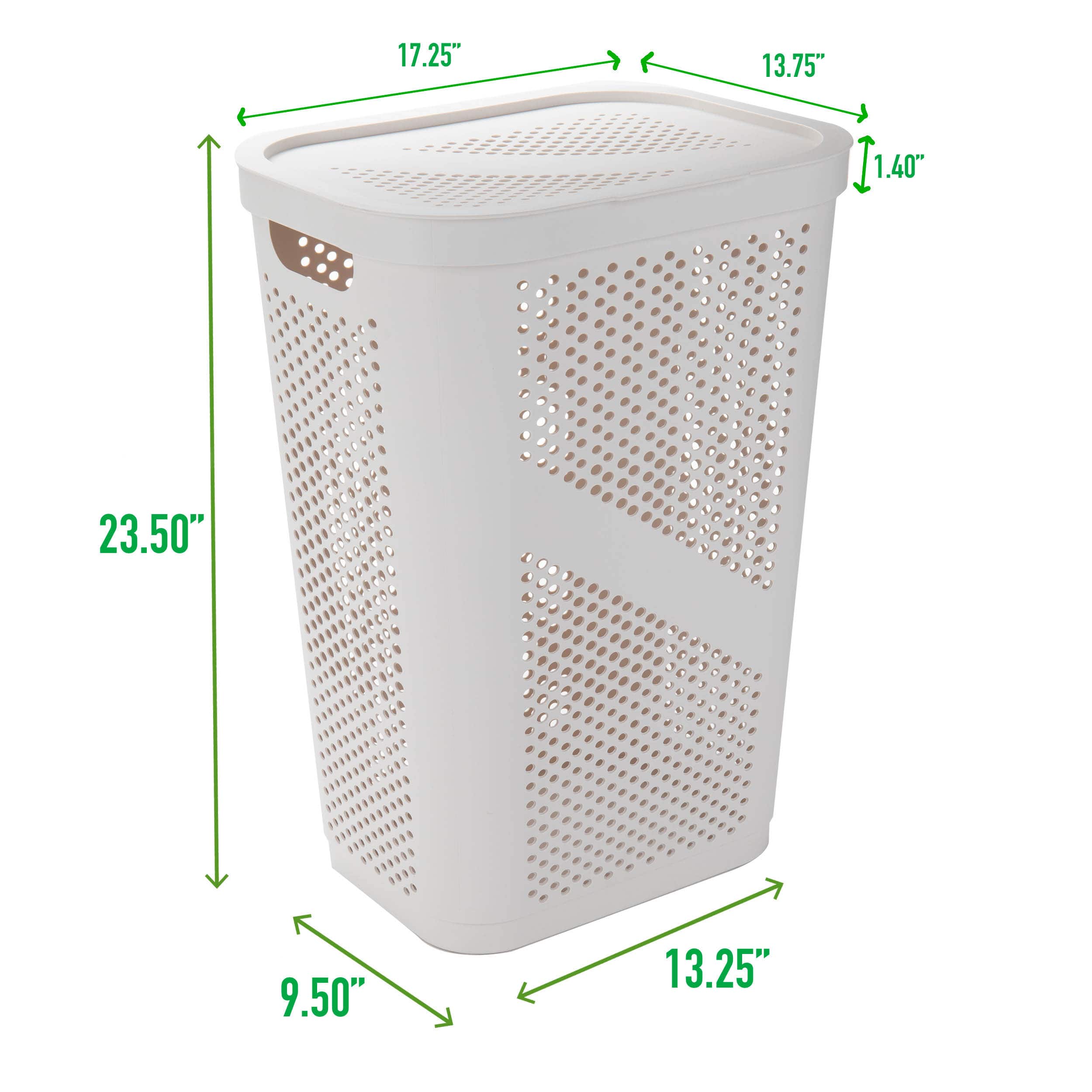Mind Reader 60L Perforated Plastic Laundry Hamper with Lid
