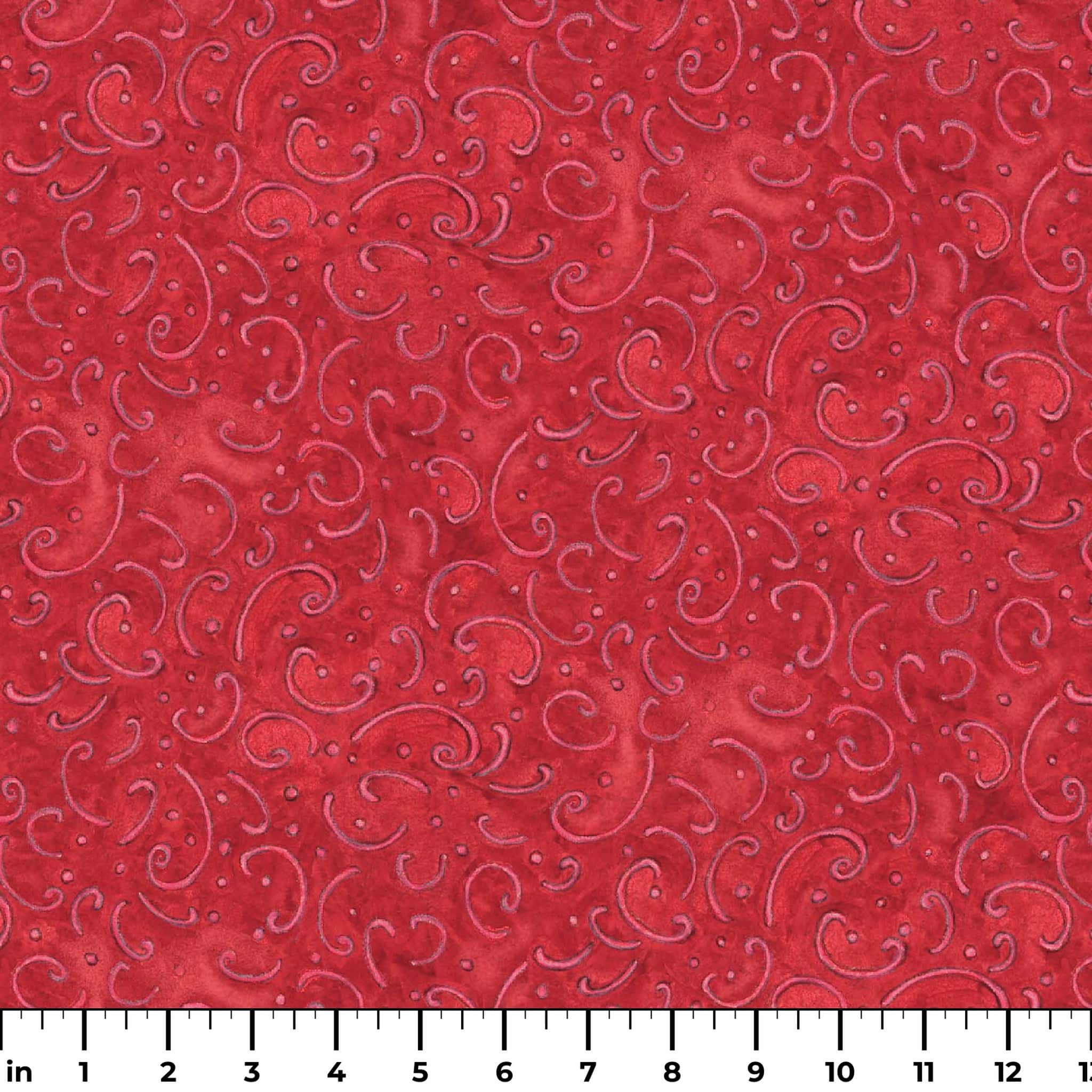 Susan Winget Calico Red Scroll Cotton Fabric