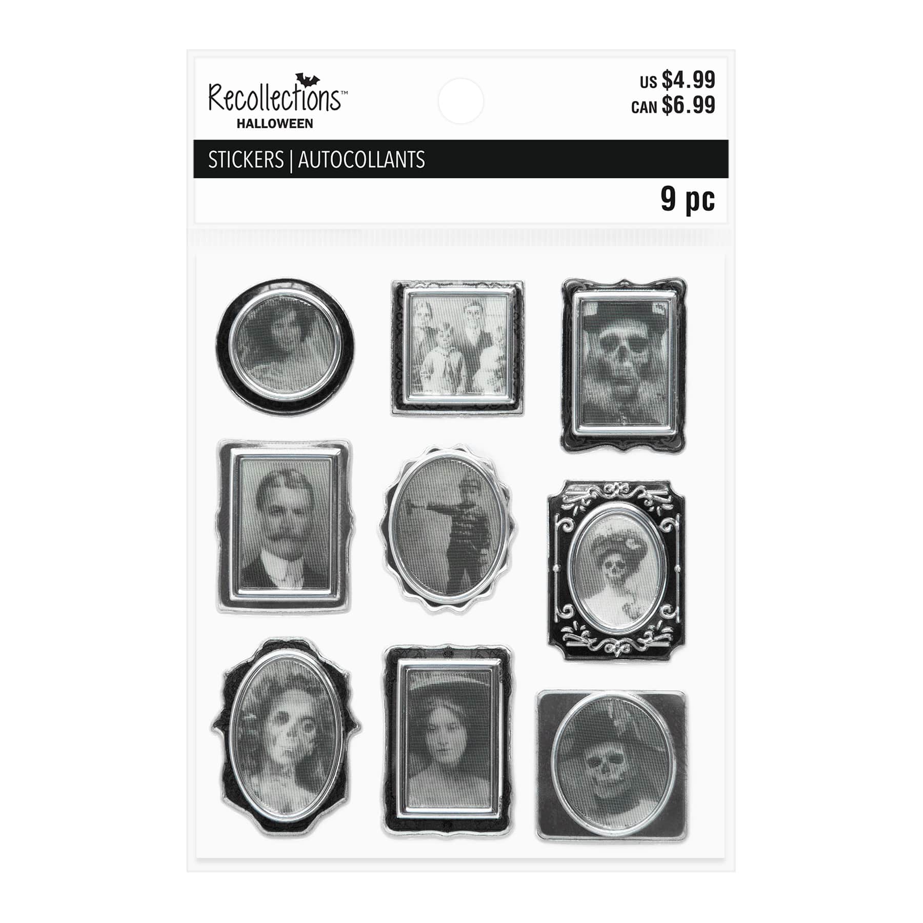 Black & White Spooky Portraits Lenticular Dimensional Stickers by Recollections™
