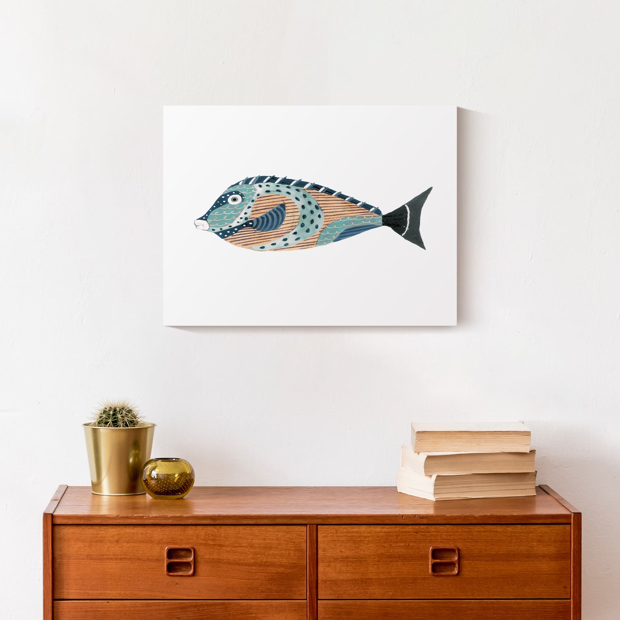 Colorful Patterned Fish 16" x 12" Canvas Wall Art