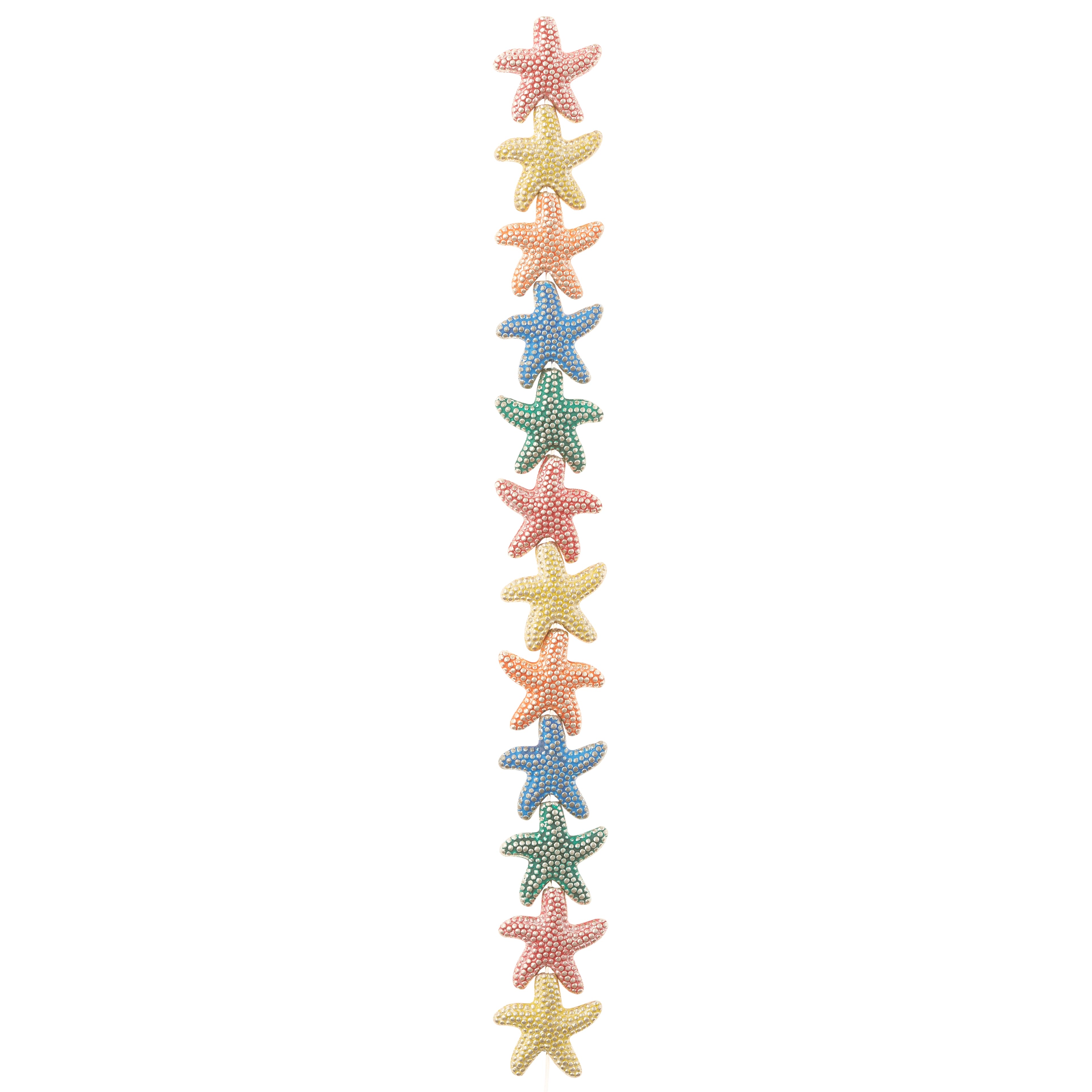 12 Pack: Multicolor Metal Starfish Beads, 14mm by Bead Landing™