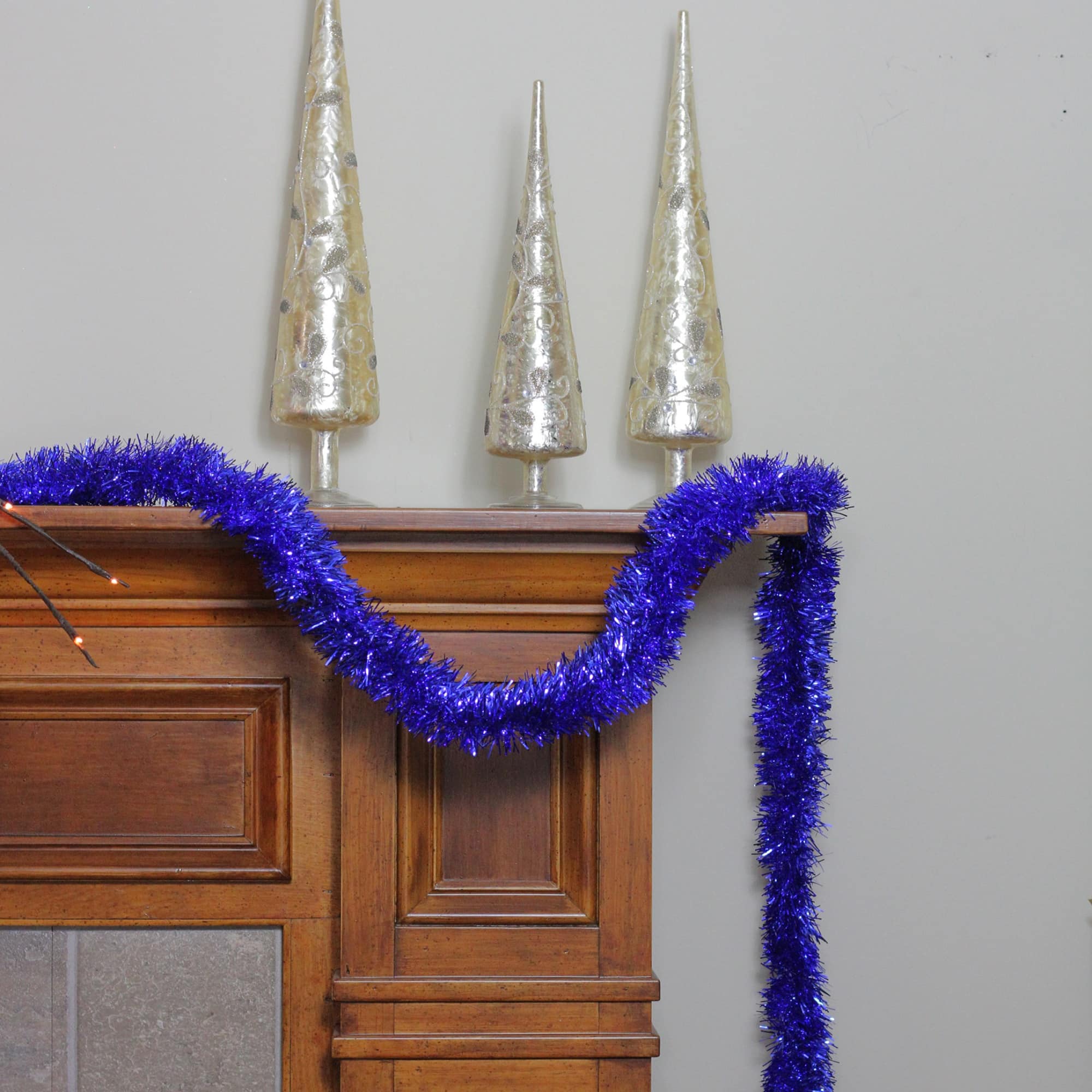 50ft. Blue Foil Tinsel Garland